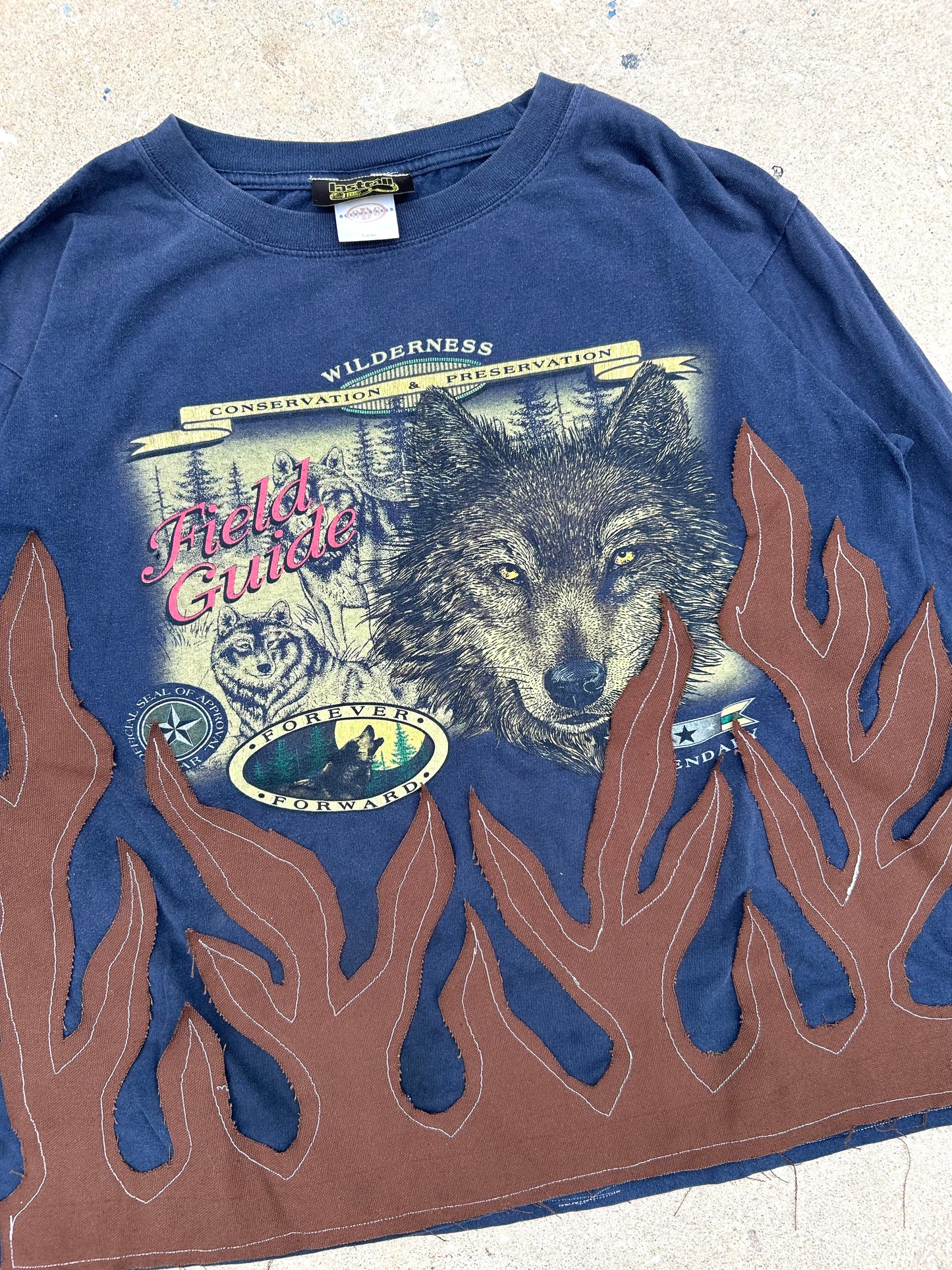 wolf flame long sleeve shirt