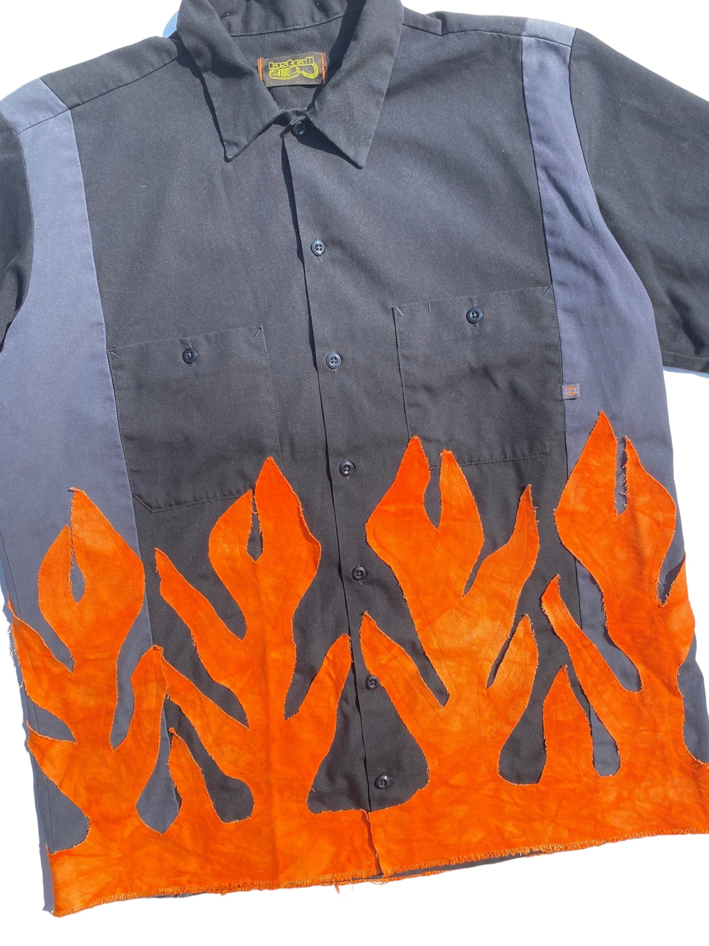 flame button shirt