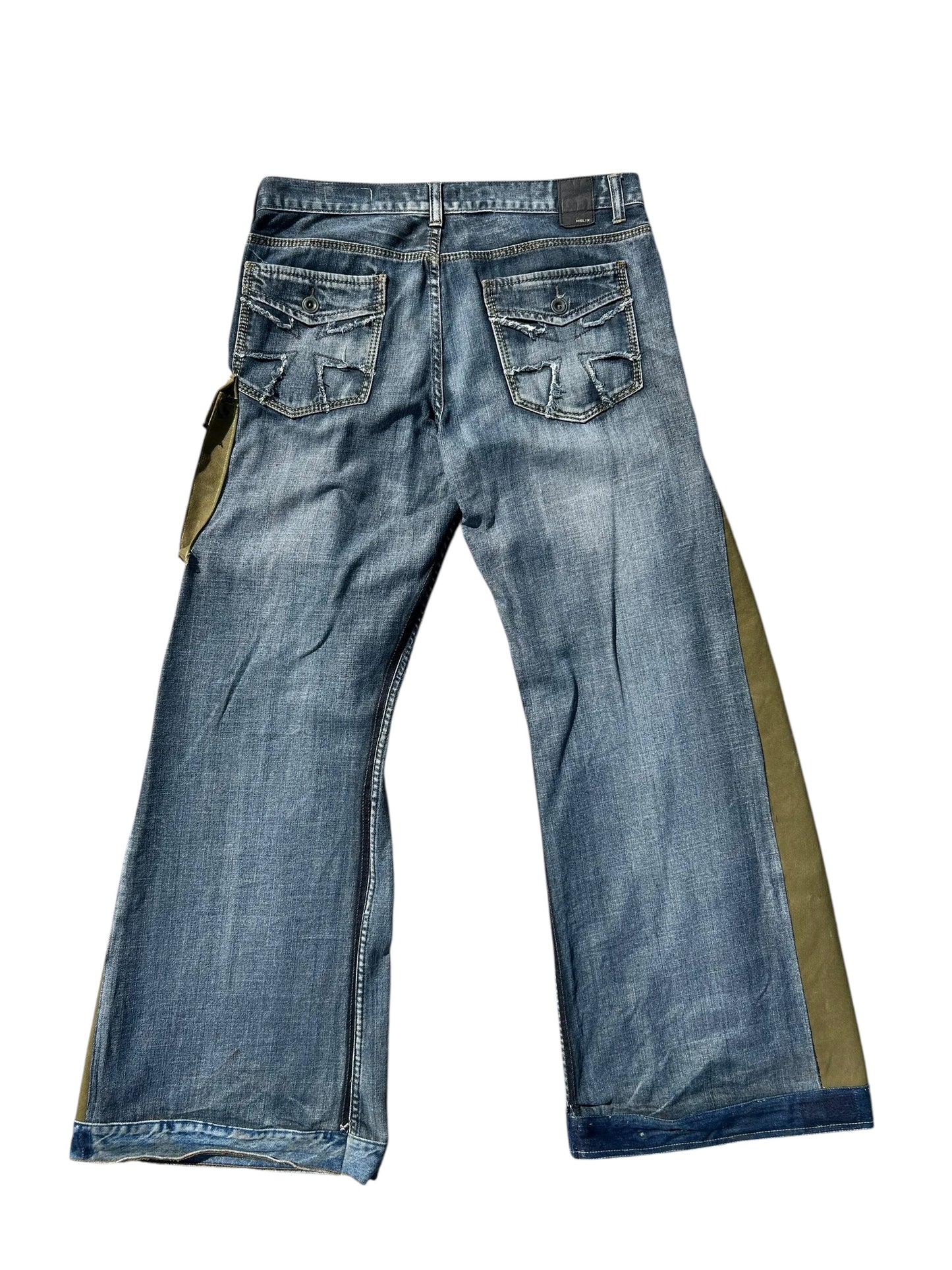 Helix denim military flare jeans
