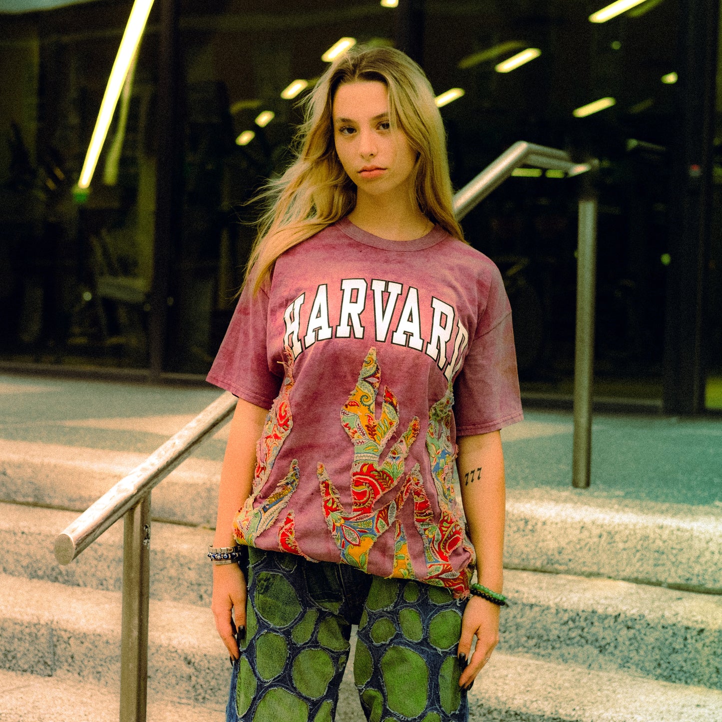 sun faded Harvard paisley flame tee