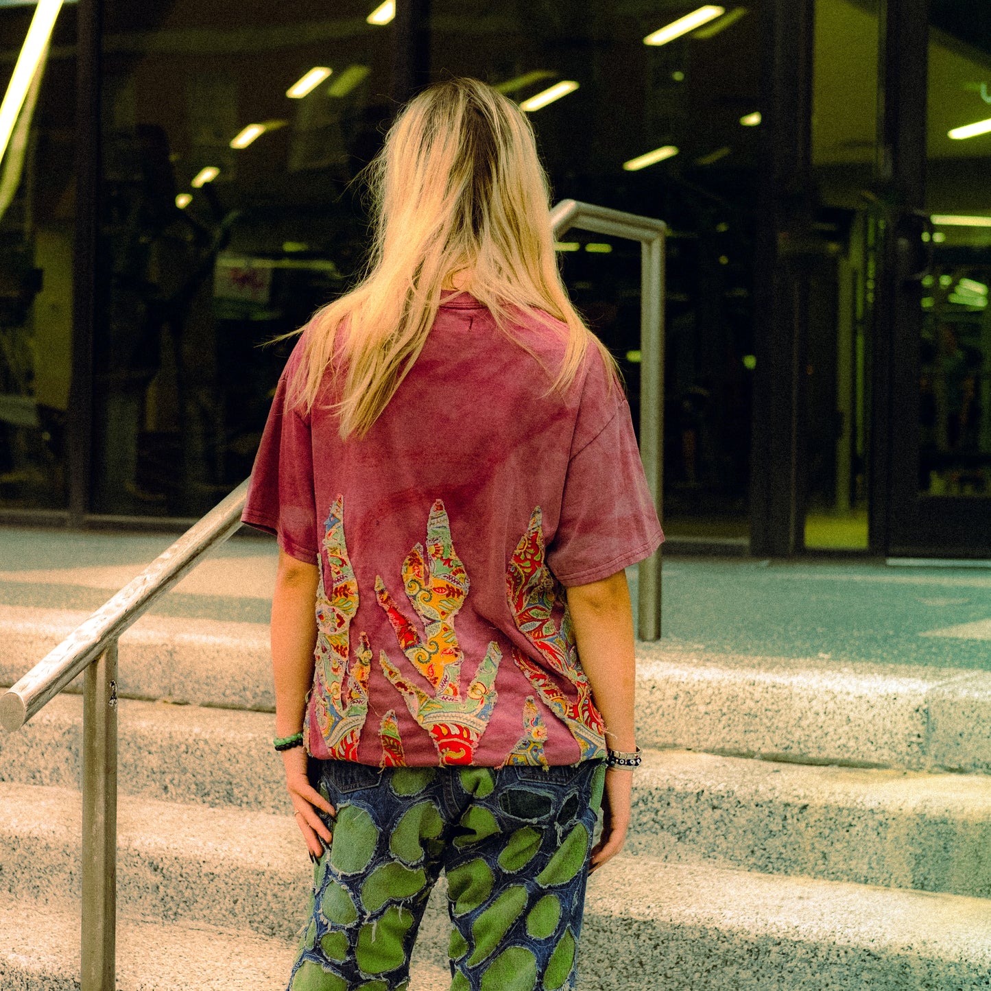 sun faded Harvard paisley flame tee