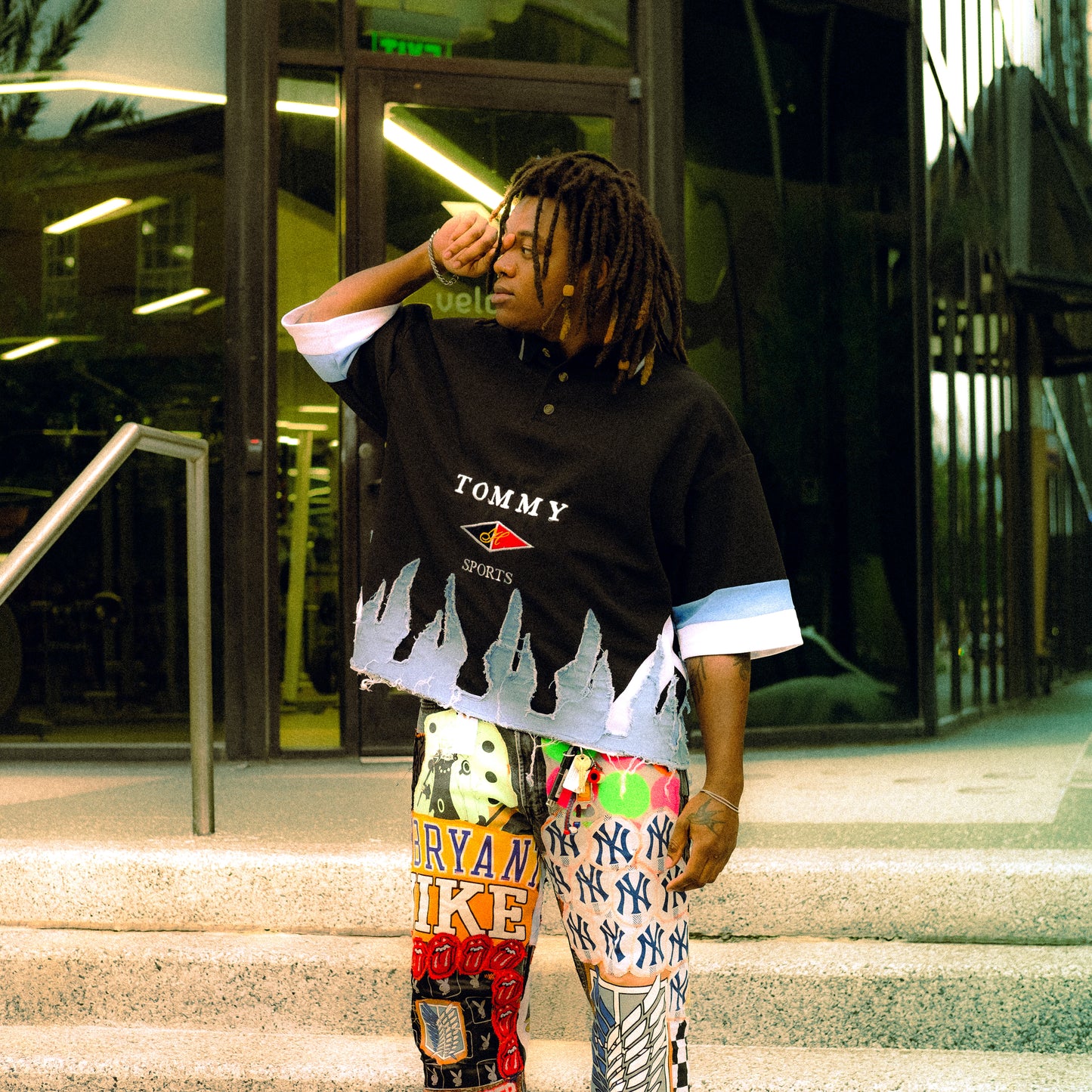 tommy short flame shirt