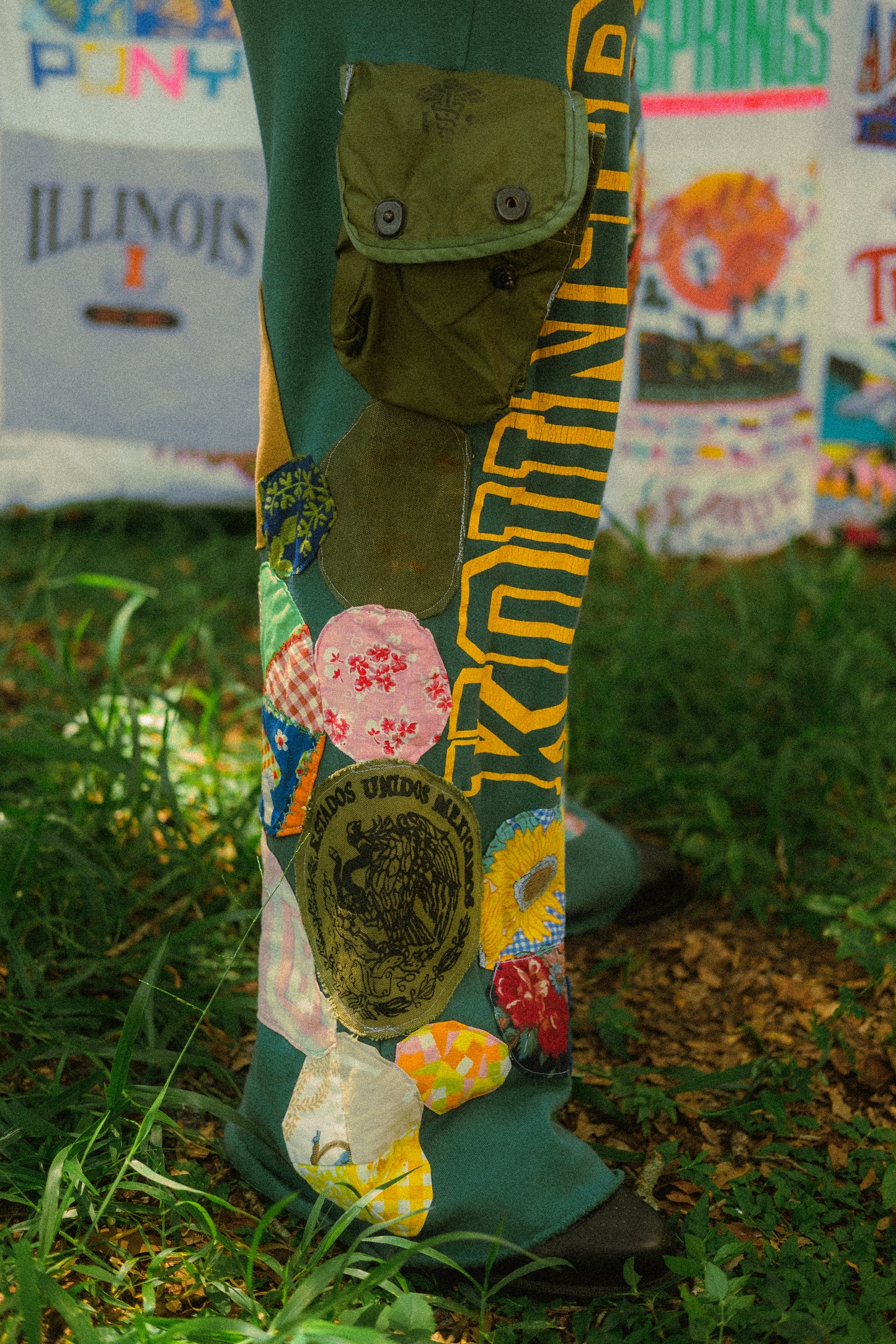 Kapital x lastcall patched up sweatpants