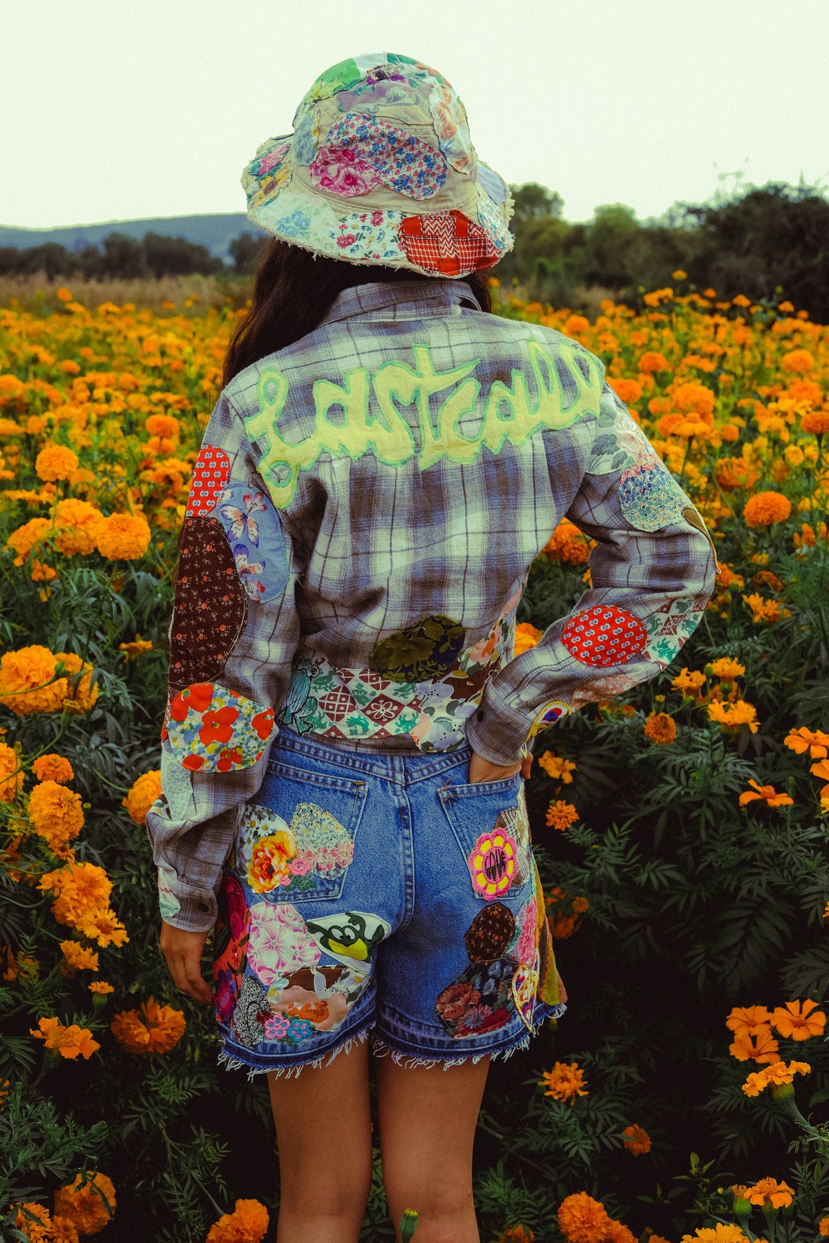 Vintage plaid patched up button up