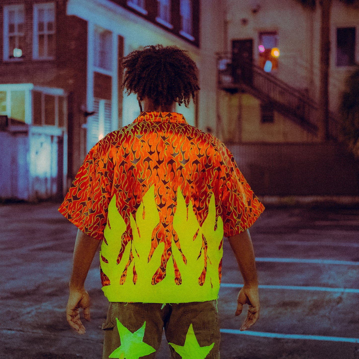 flame button shirt
