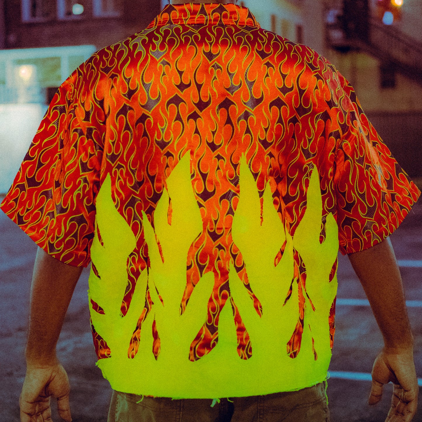 flame button shirt