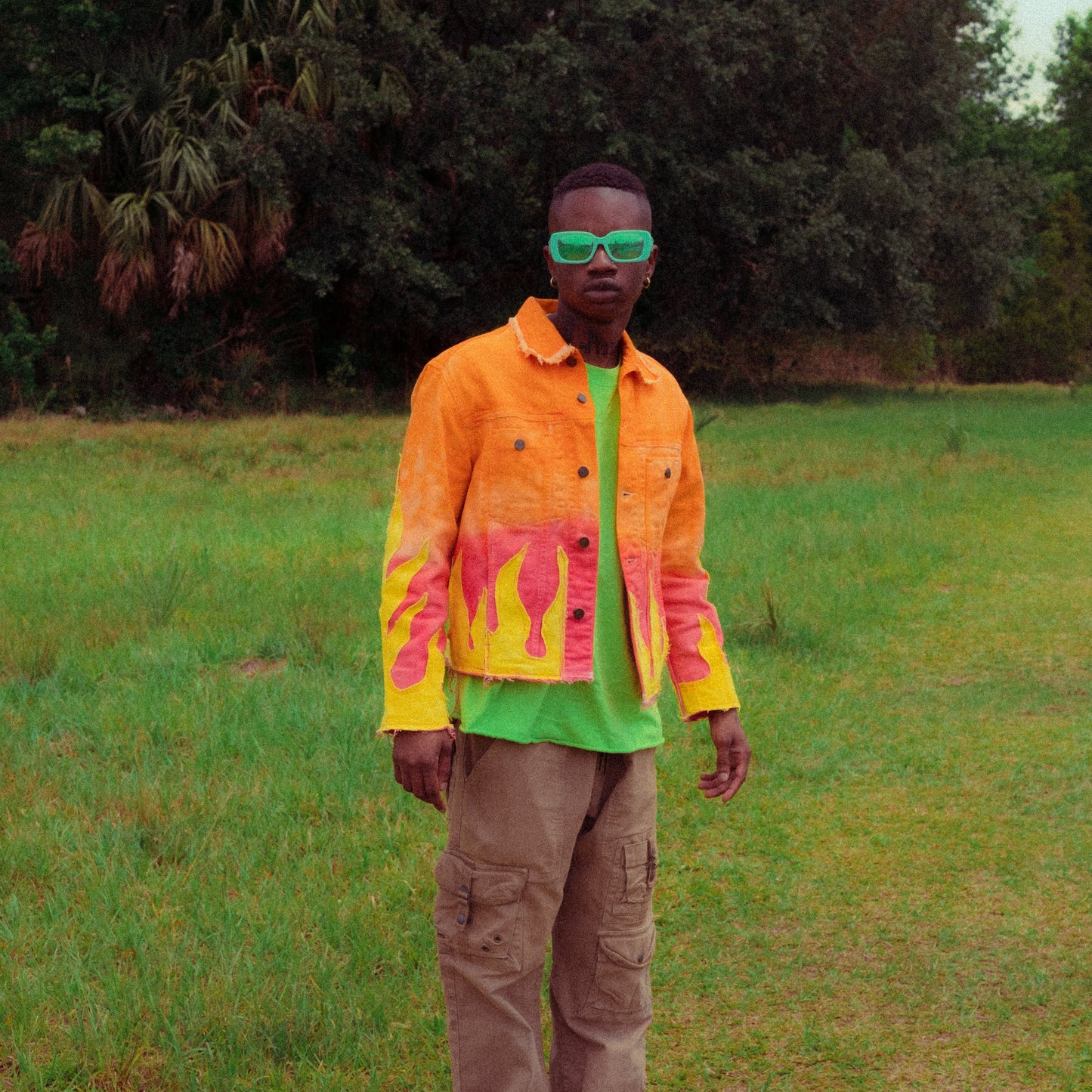 guess dyed flame jacket