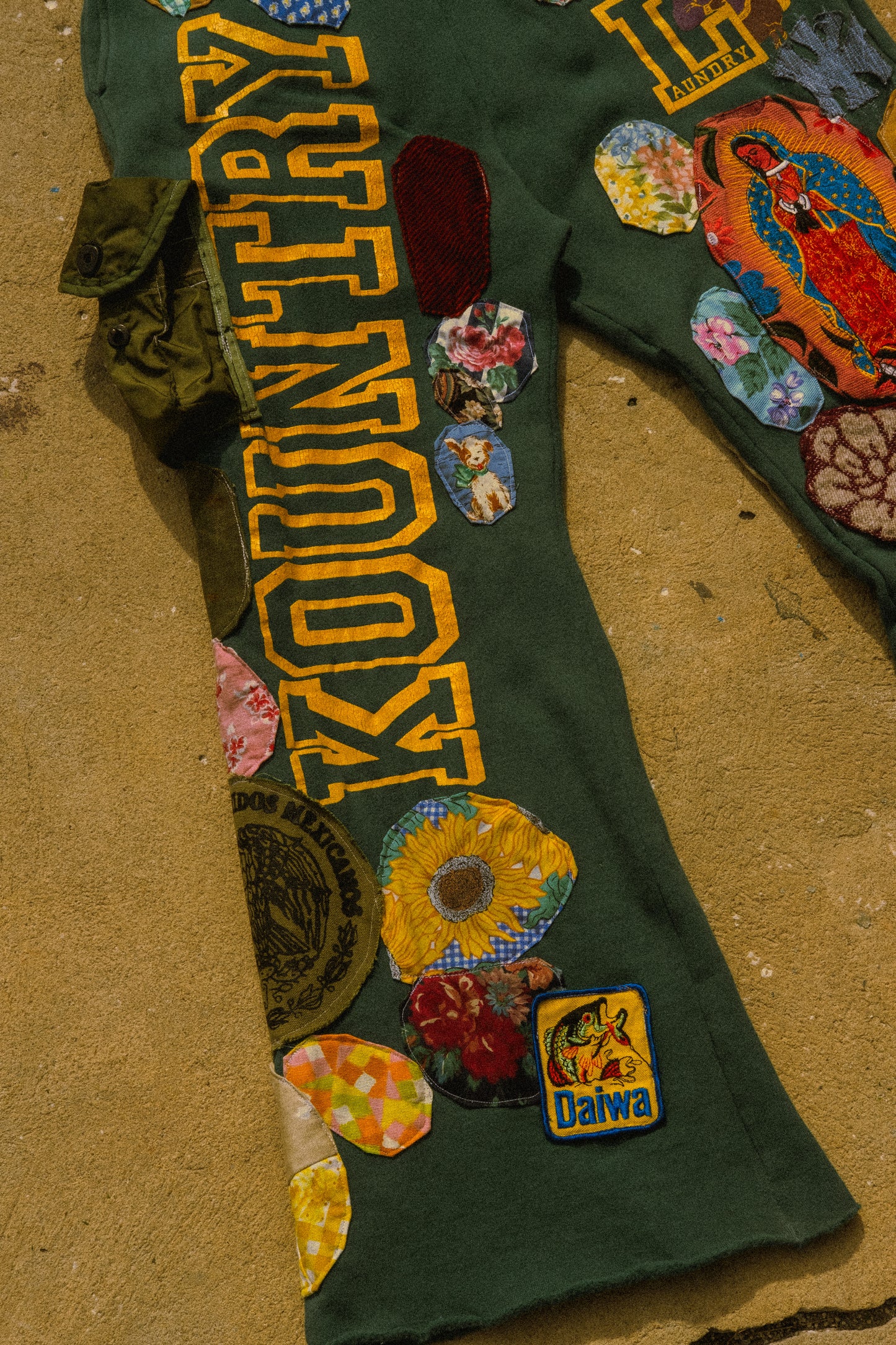 Kapital x lastcall patched up sweatpants