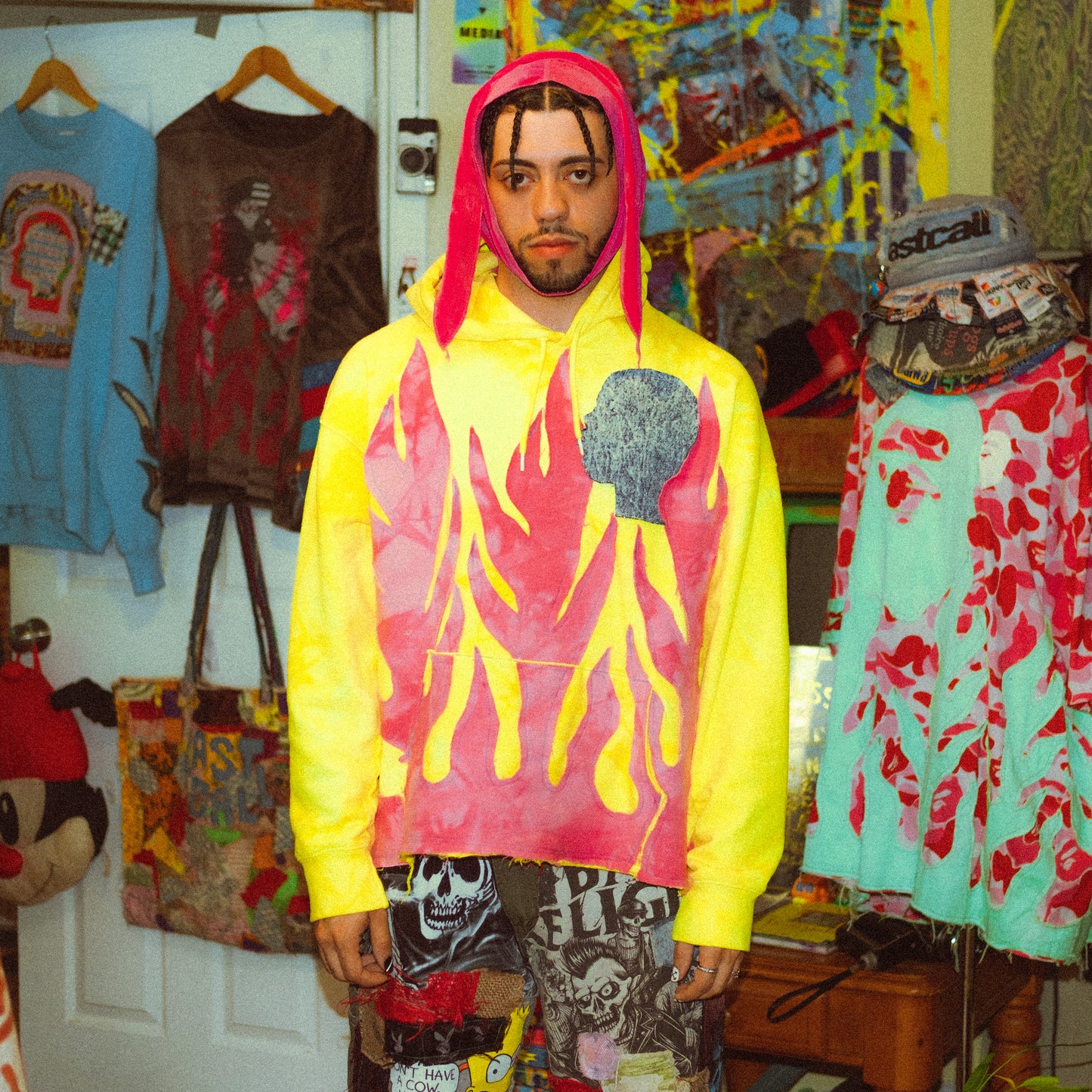 yellow flame hoodie