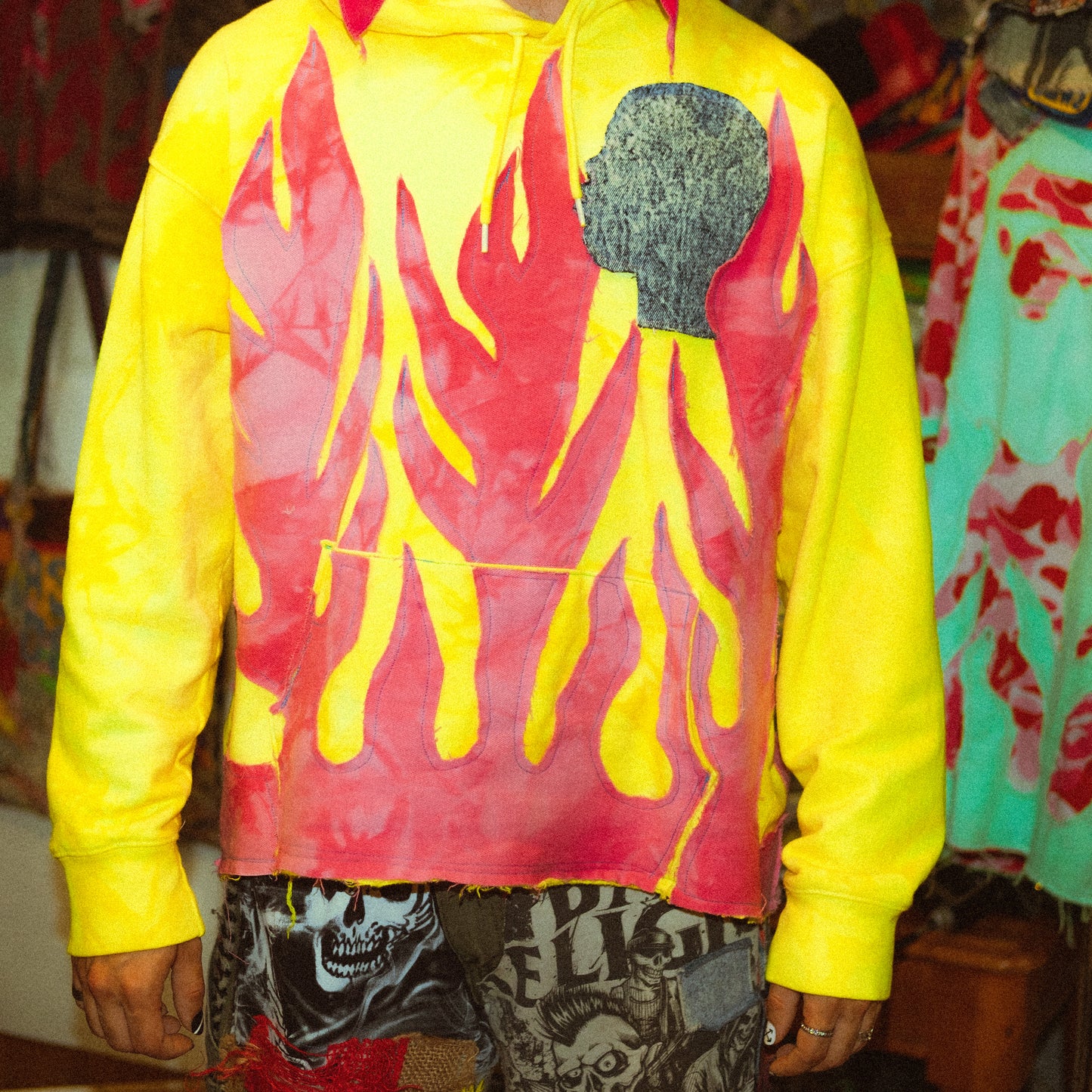 yellow flame hoodie