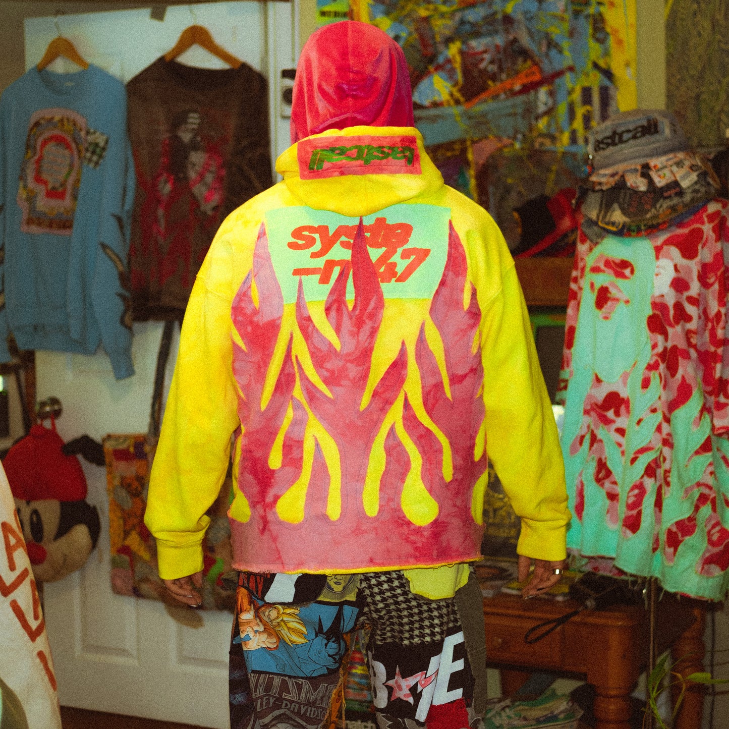 yellow flame hoodie