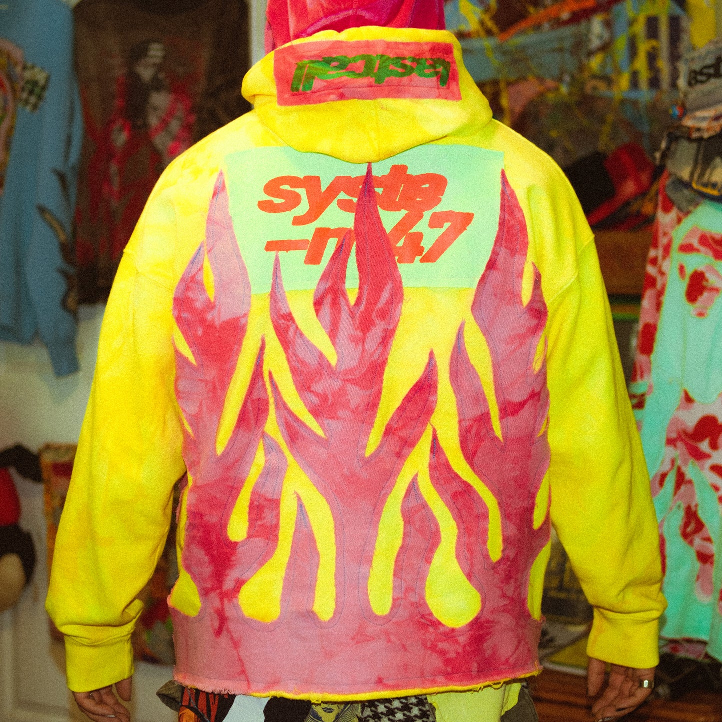 yellow flame hoodie