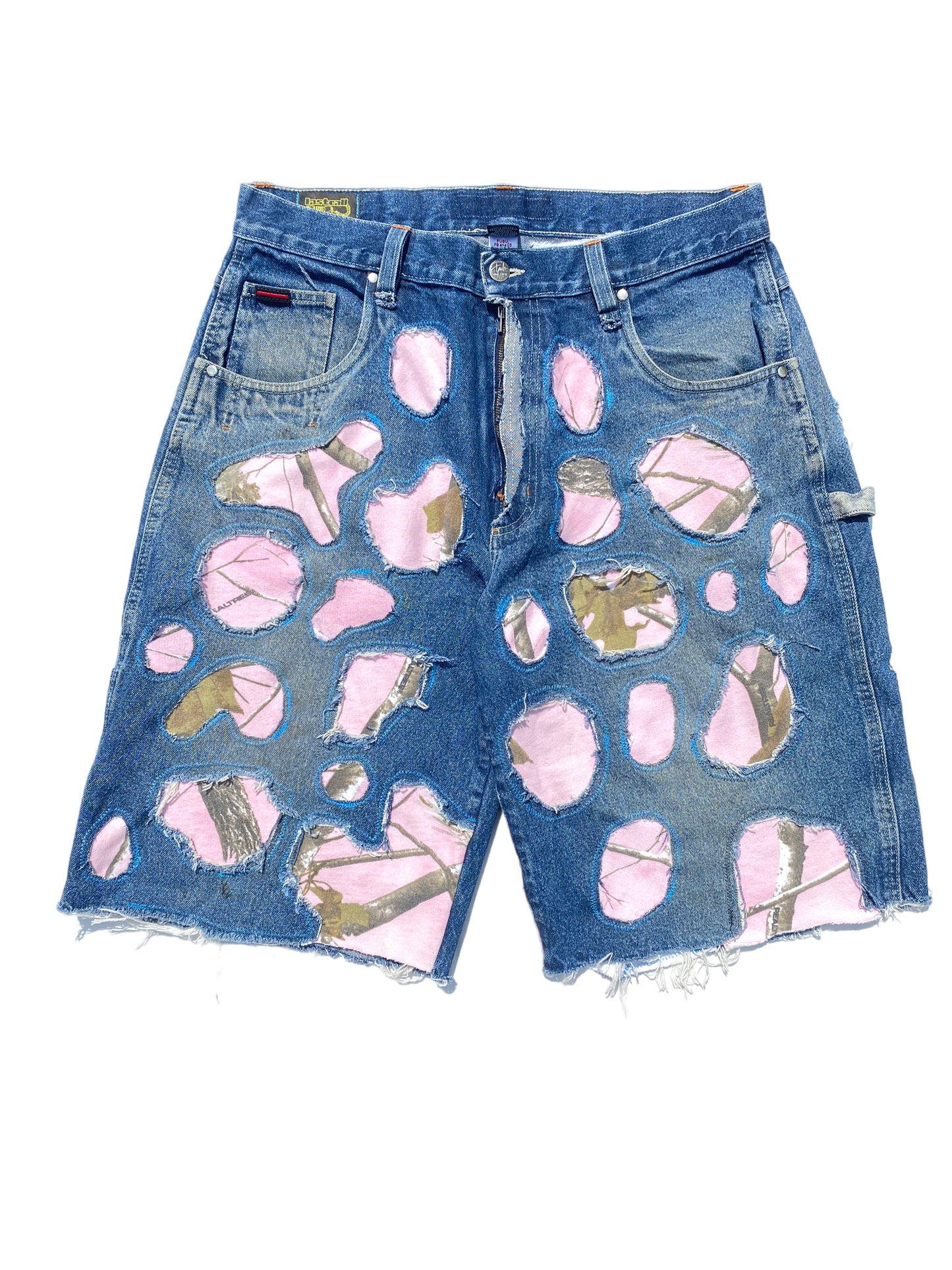 denim camo jorts