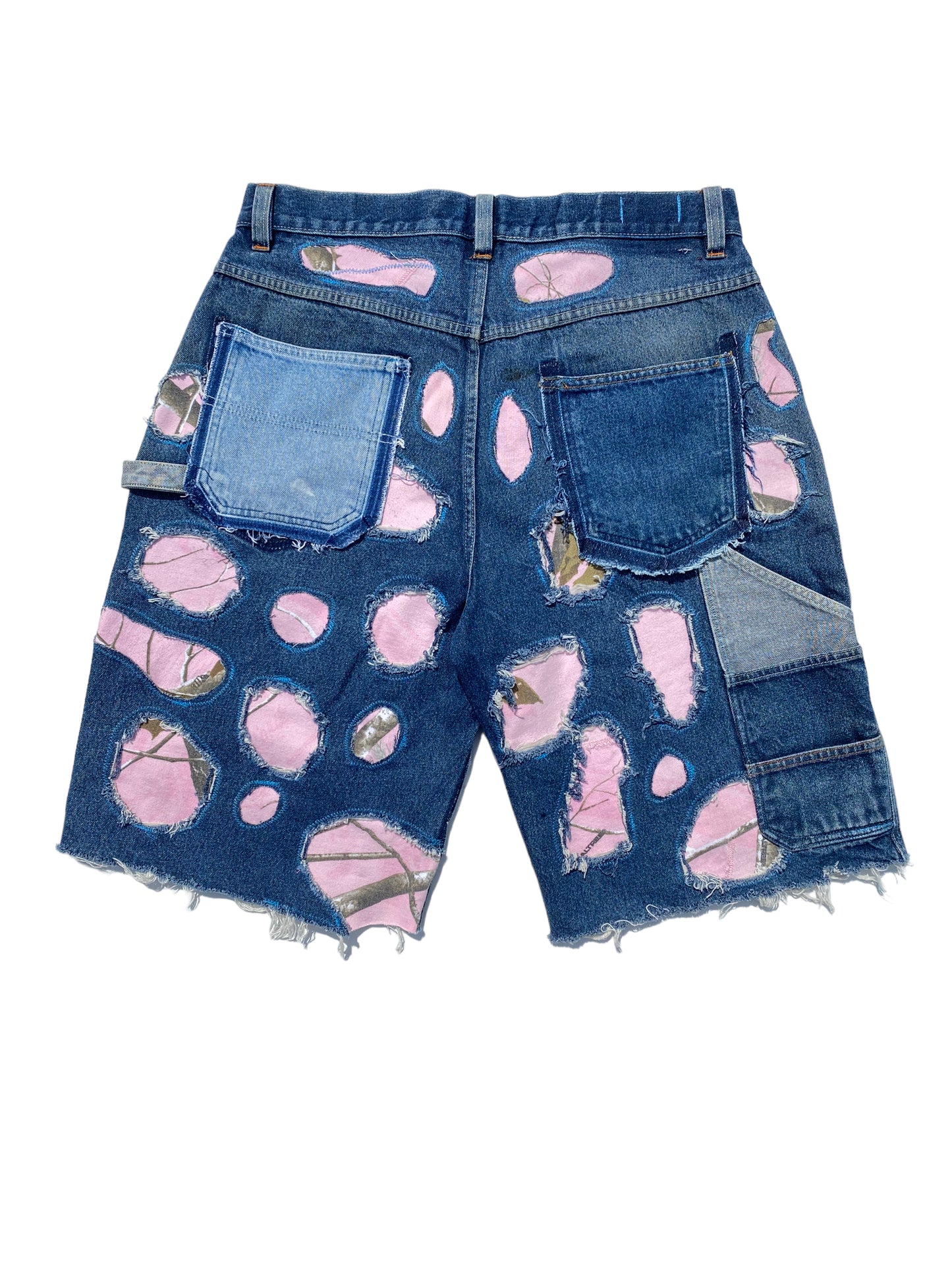 denim camo jorts