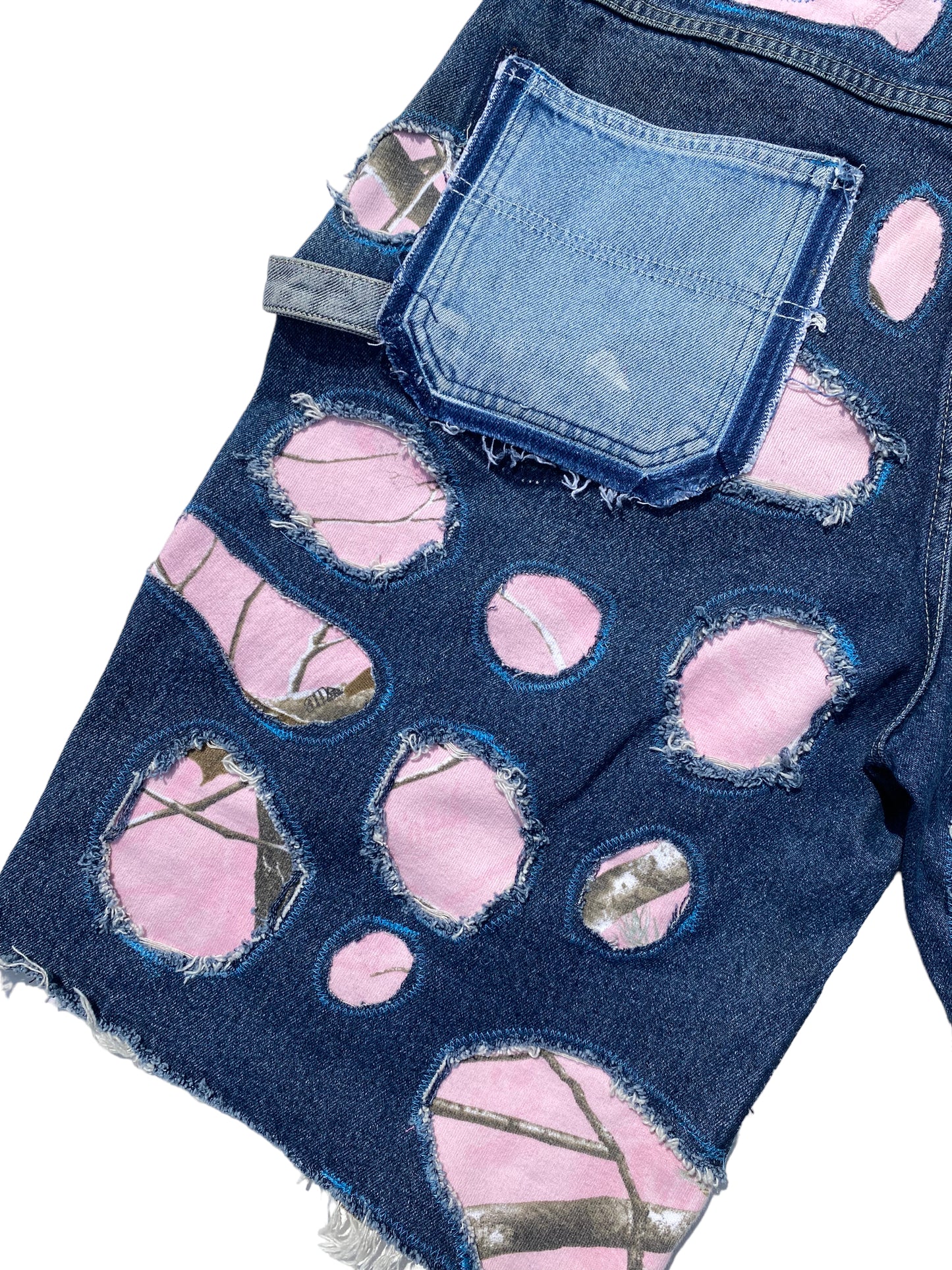 denim camo jorts
