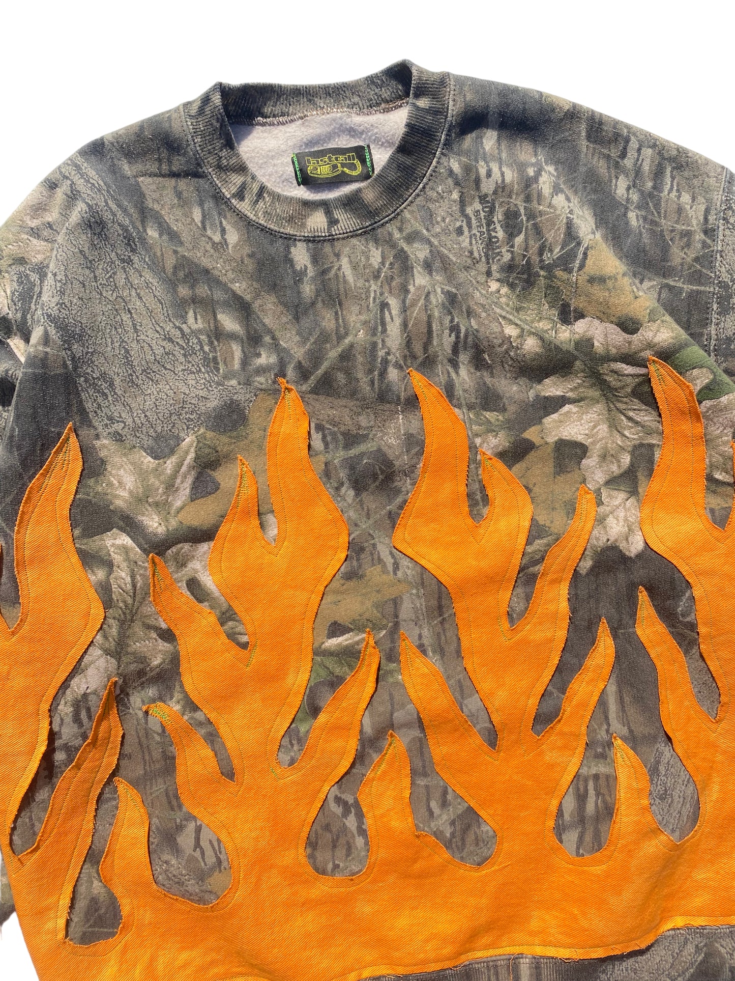 Camo orange flame sweater