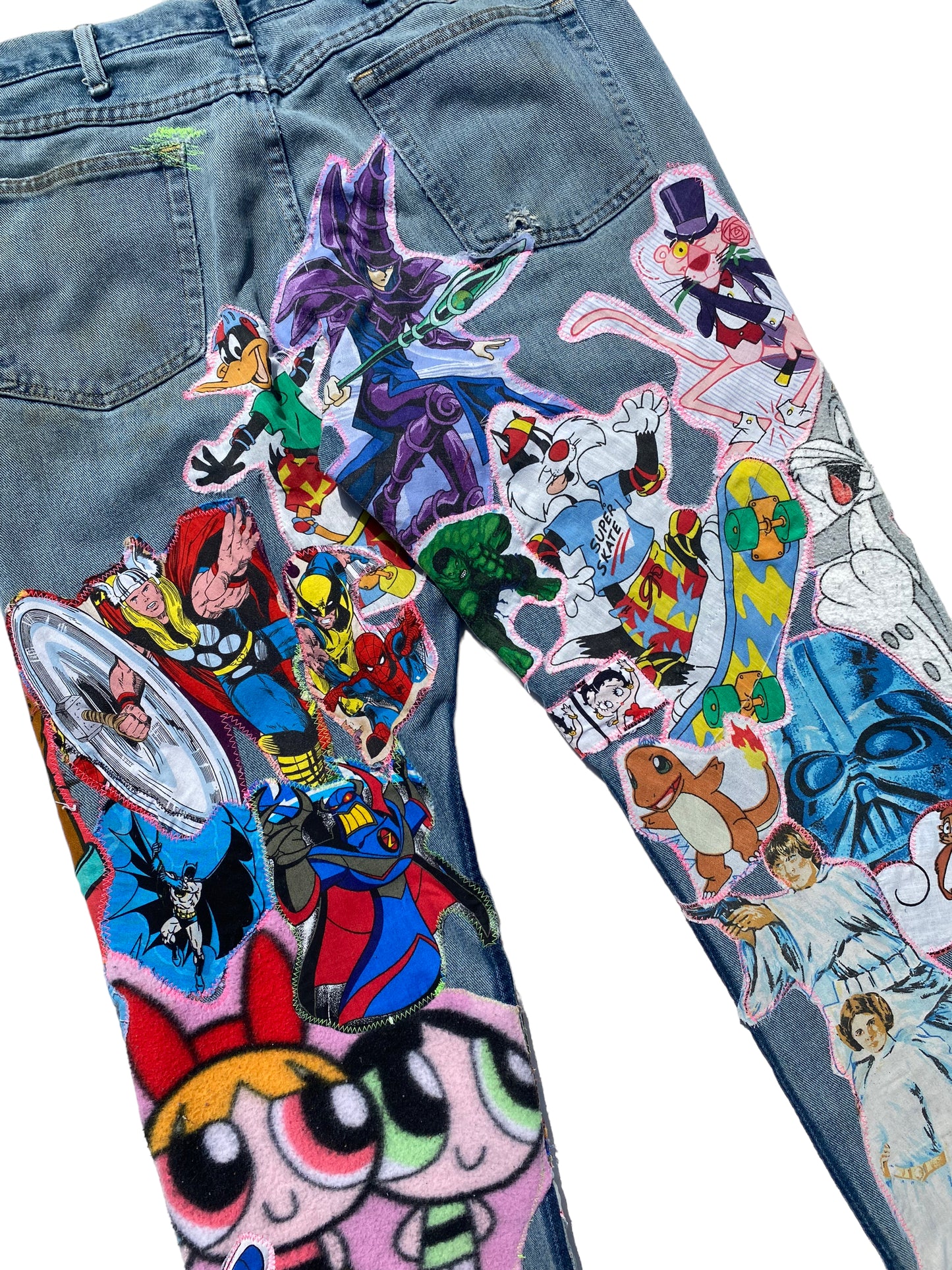 cartoon denim jeans