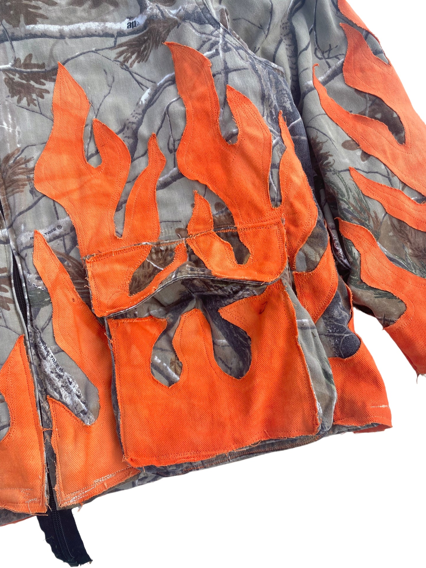 realtree camo flame jacket