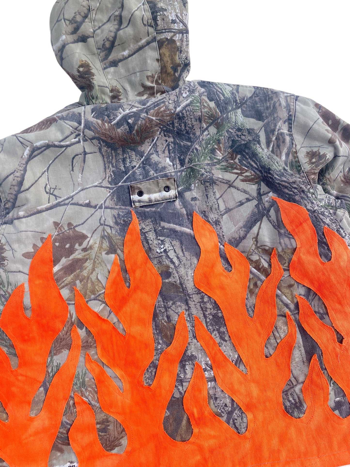 realtree camo flame jacket