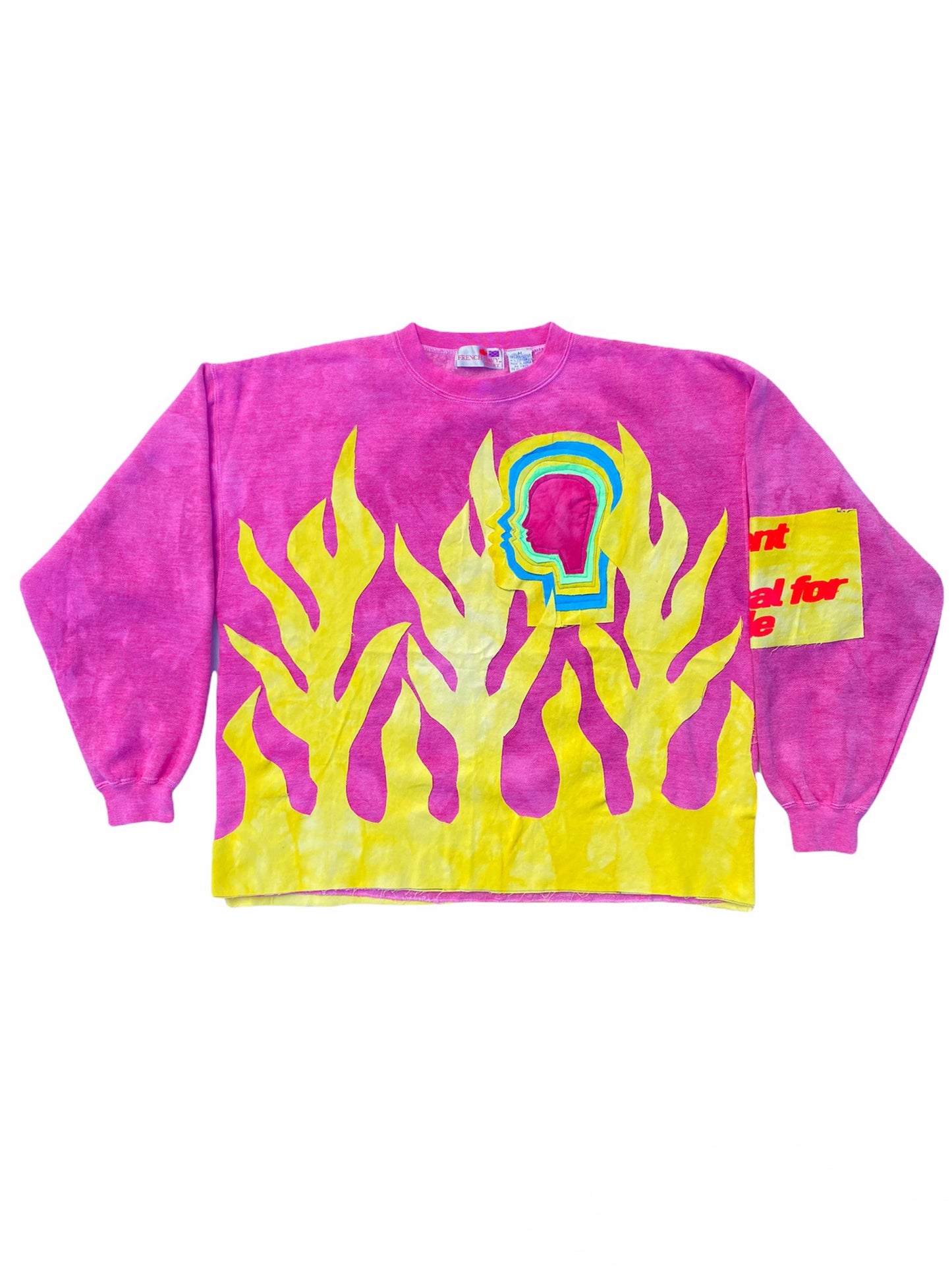PINK/YELLOW FLAME SWEATSHIRT