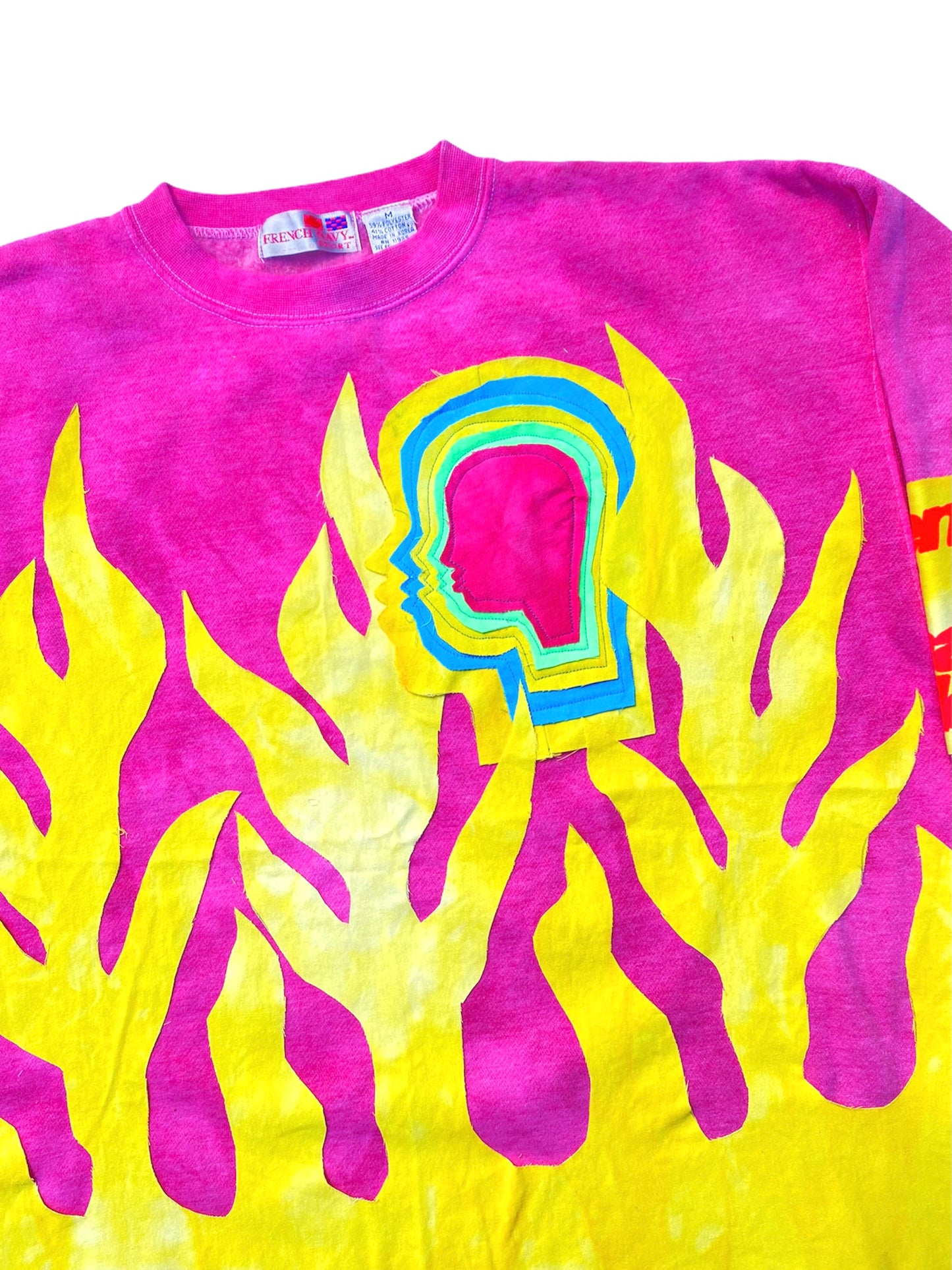 PINK/YELLOW FLAME SWEATSHIRT