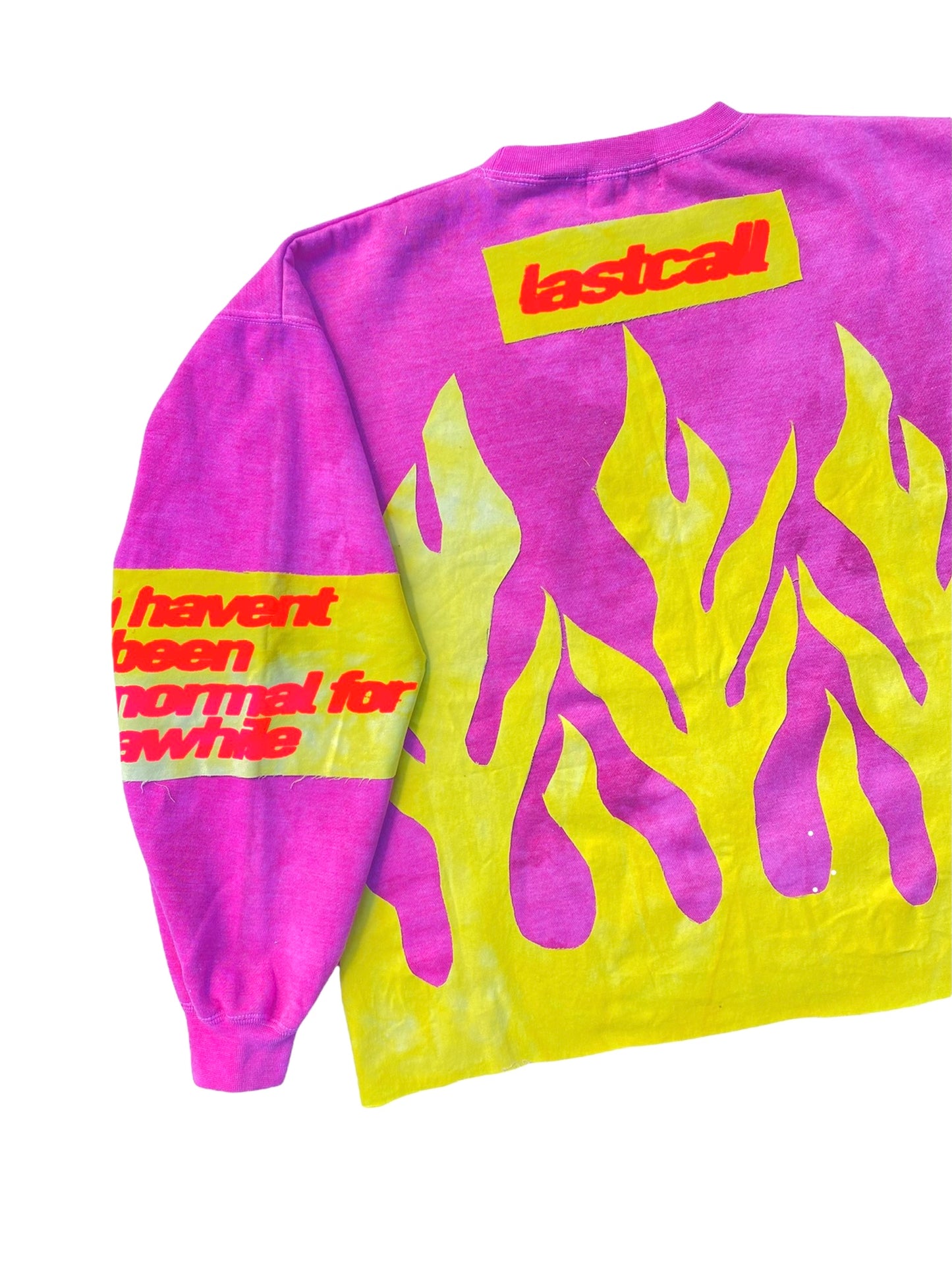 PINK/YELLOW FLAME SWEATSHIRT