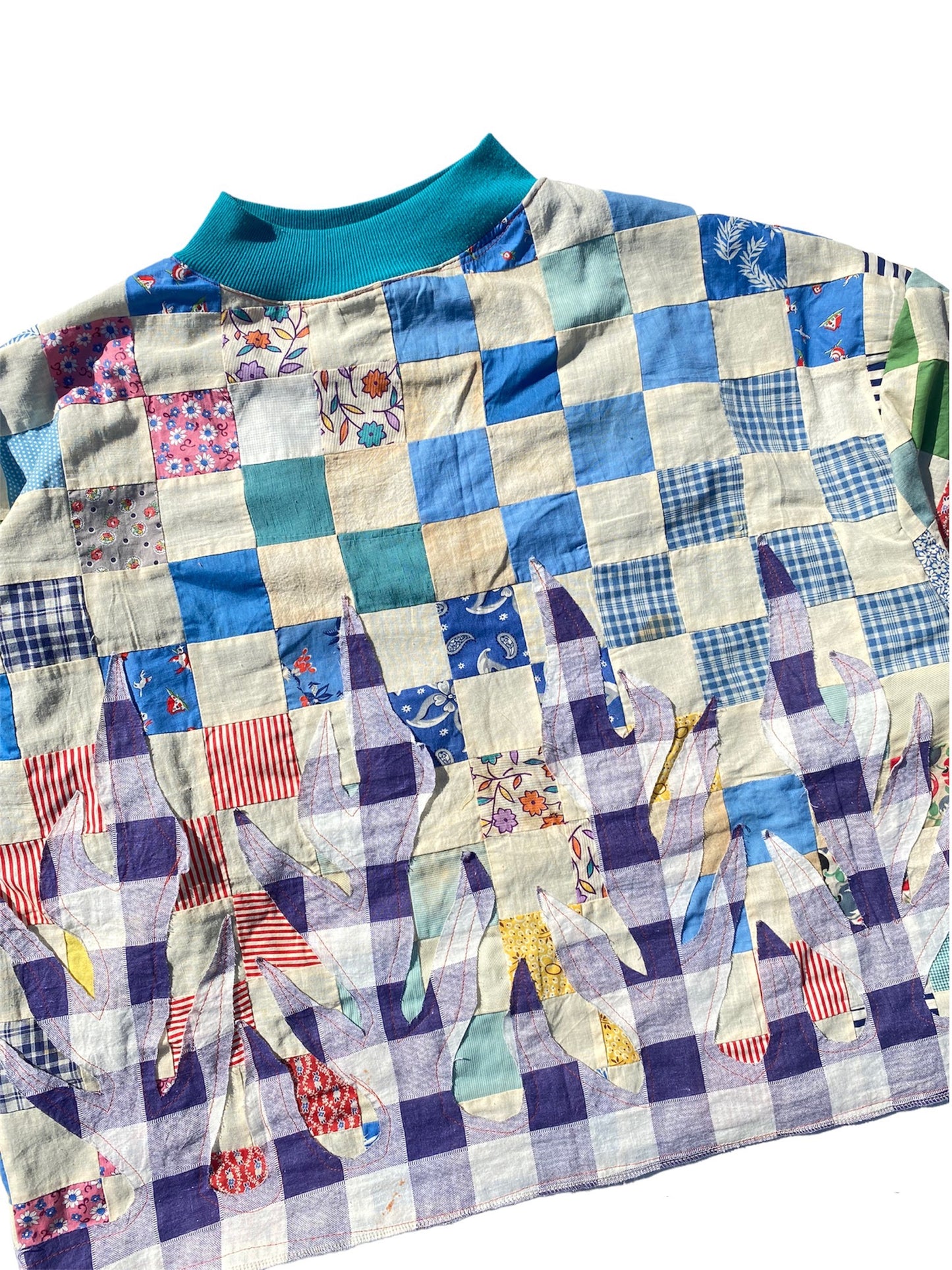 feedback quilt flame sweater
