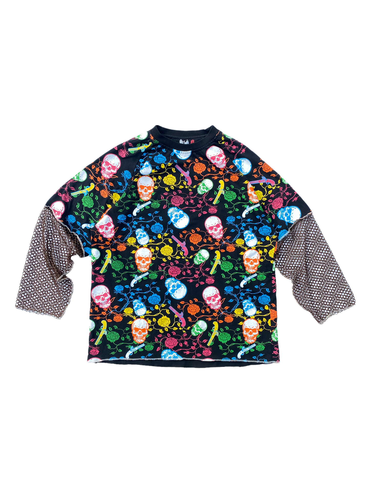 y2k skull longsleeve net tee