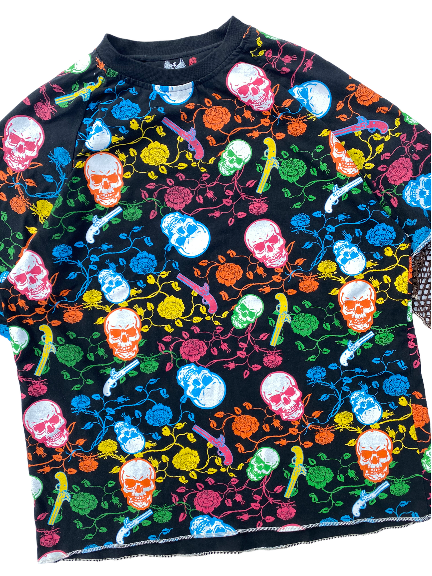y2k skull longsleeve net tee