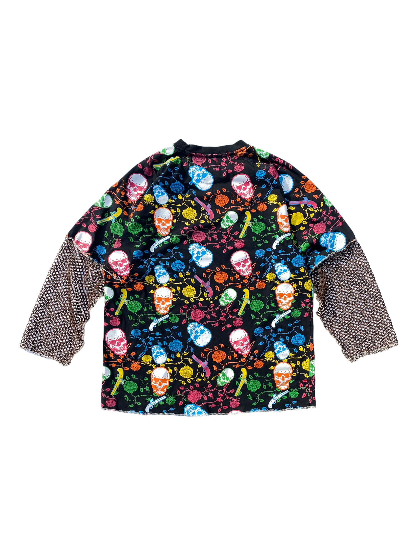 y2k skull longsleeve net tee