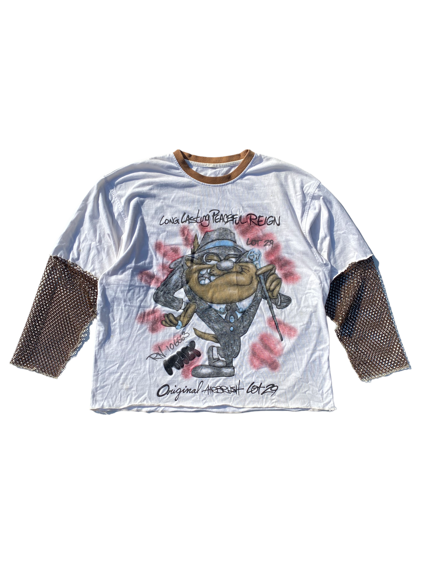 y2k taz net sleeve tee