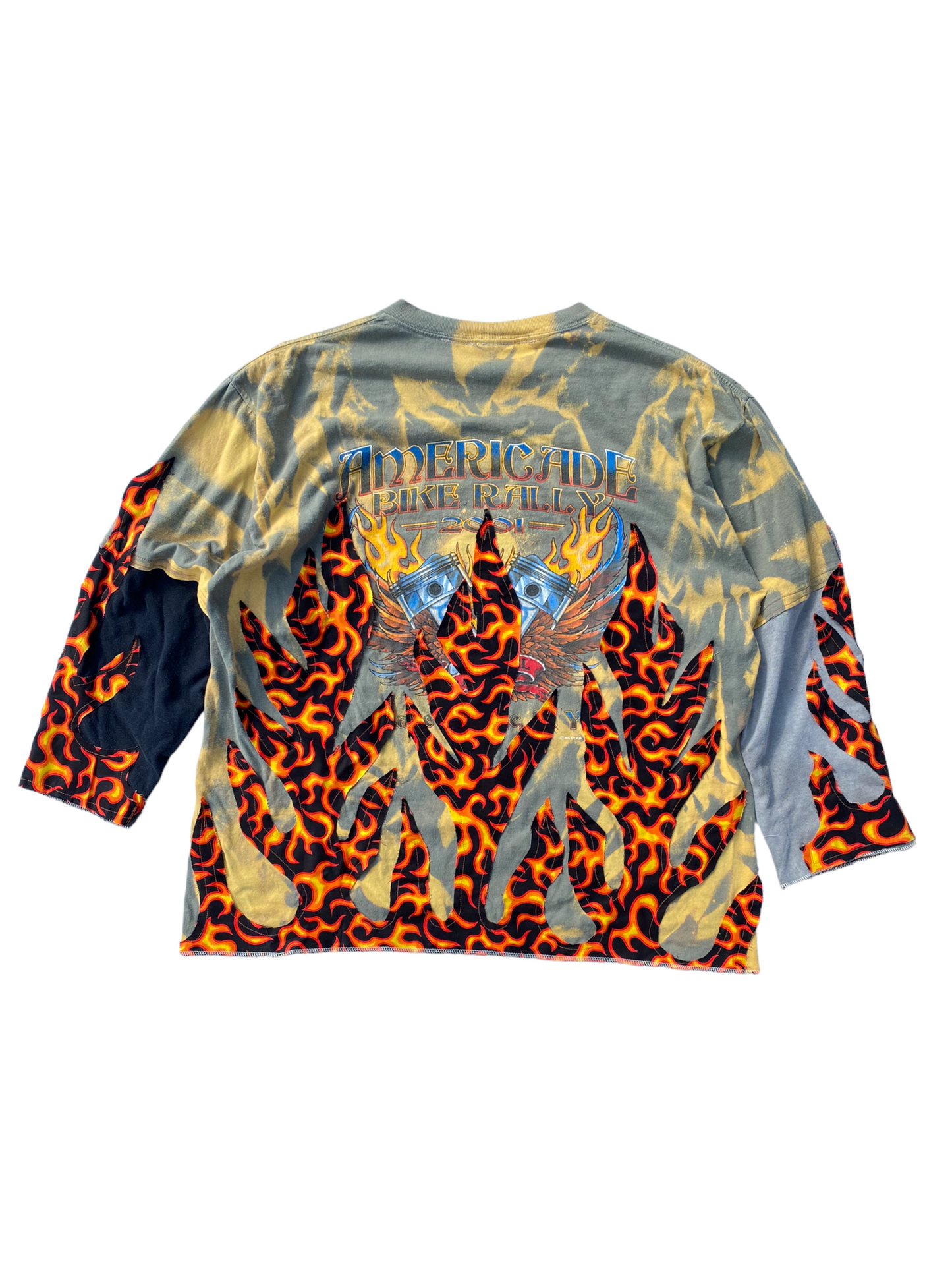 sunfaded wolf flame tee