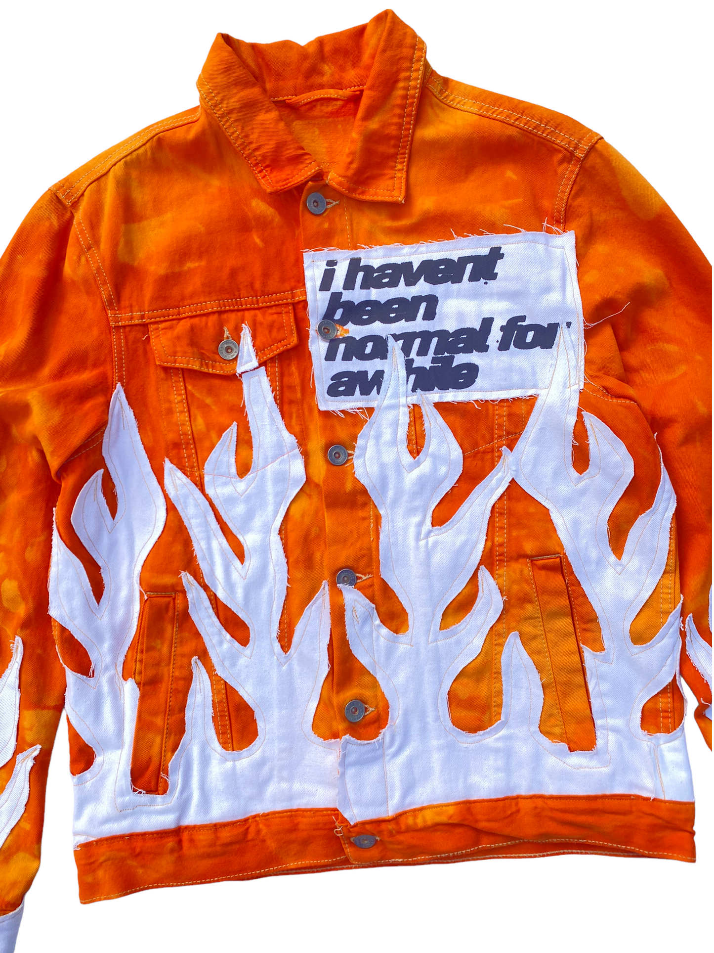 orange/white flame jacket