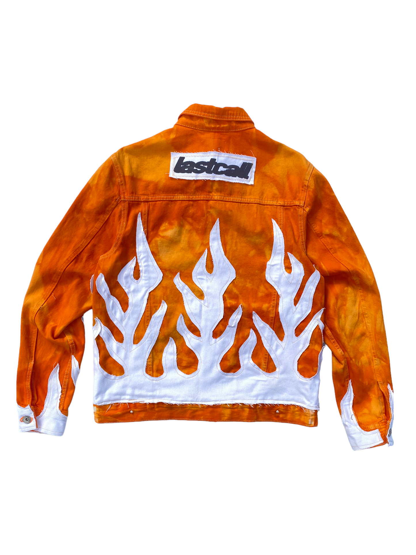 orange/white flame jacket