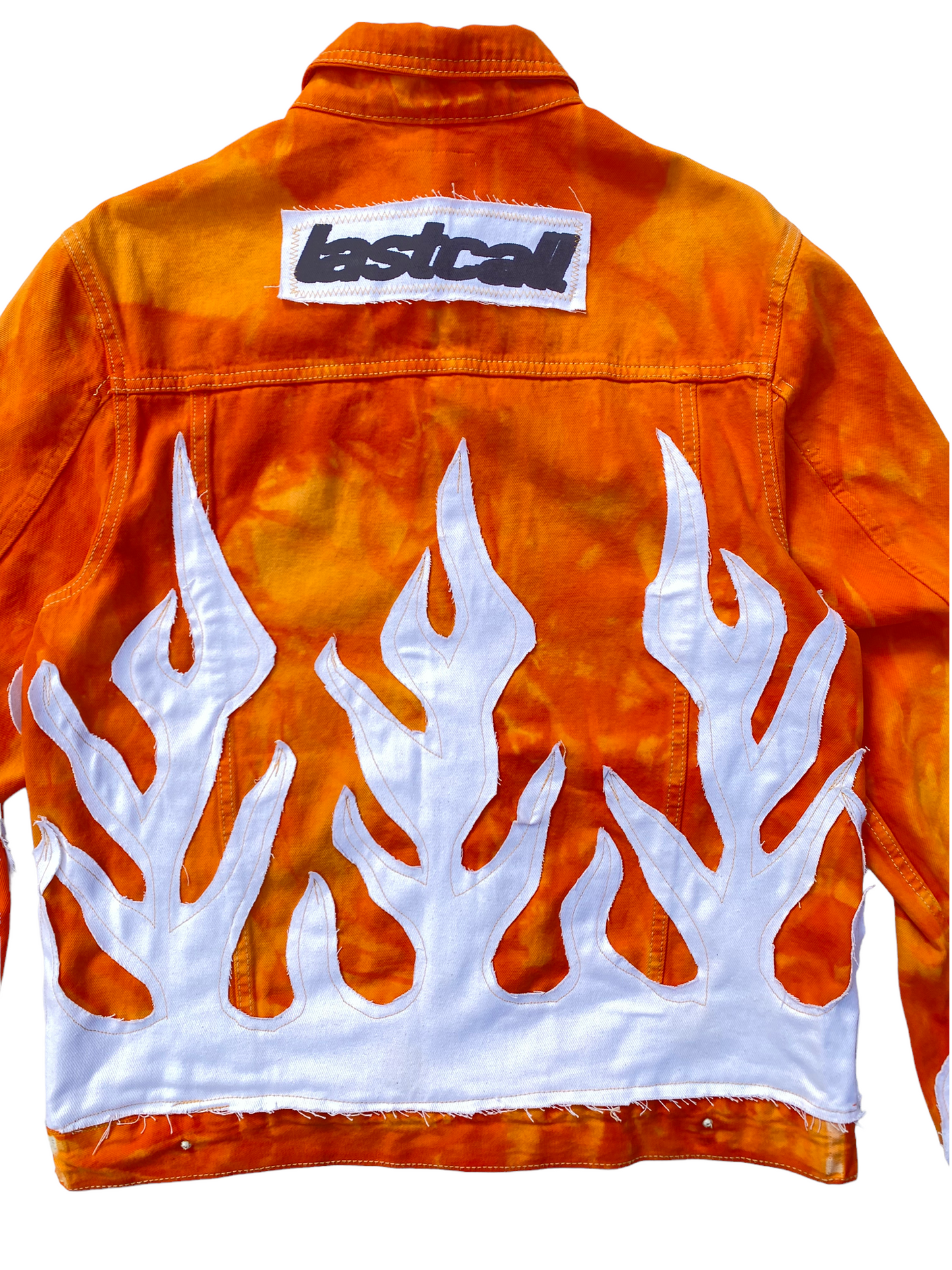 orange/white flame jacket