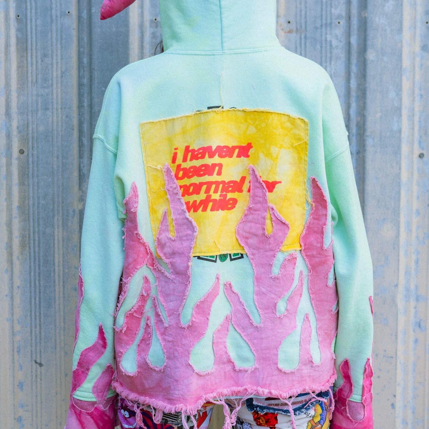 big head flame hoodie