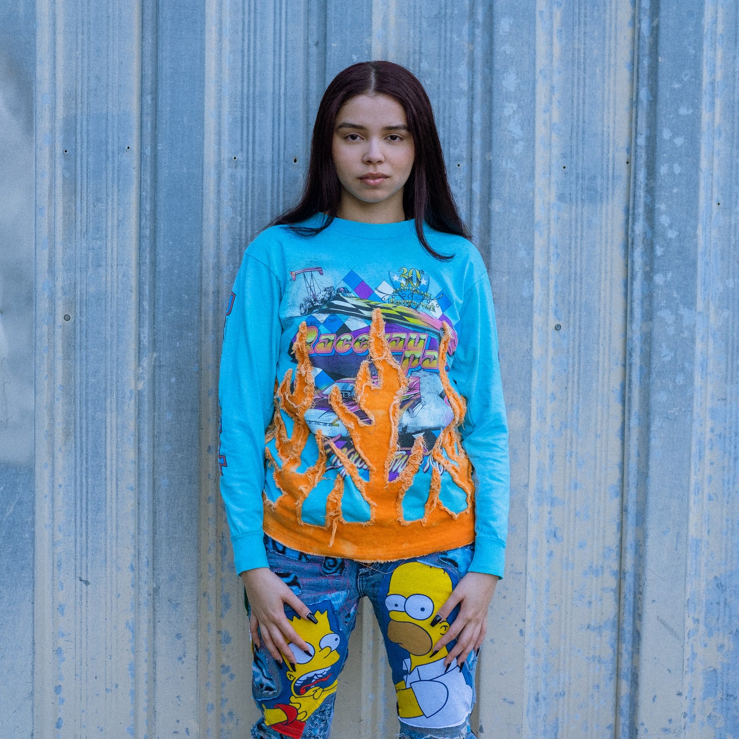 raceway longsleeve flame tee