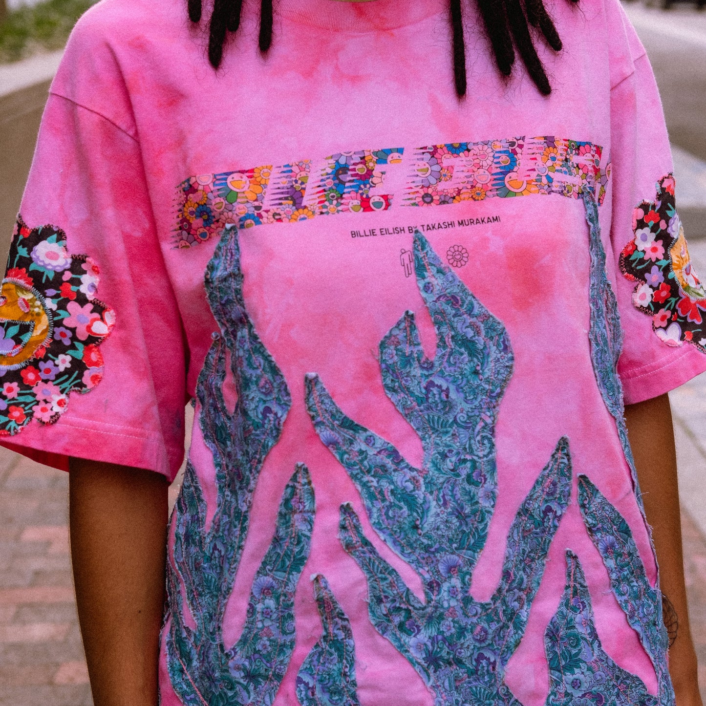 Billie eilish x Takashi Murakami floral flame tee
