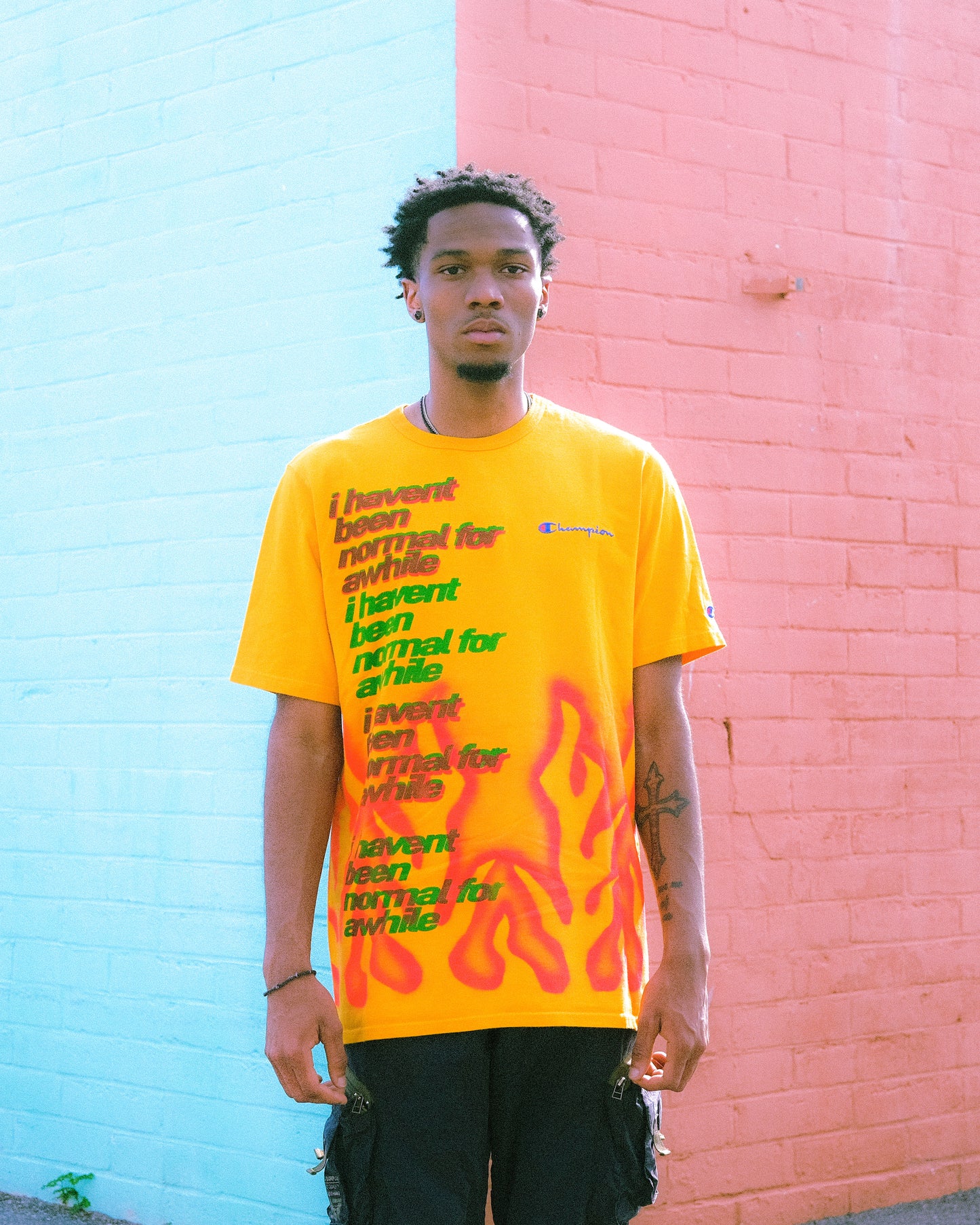 CHAMPION AIRBRUSH FLAME SHIRT