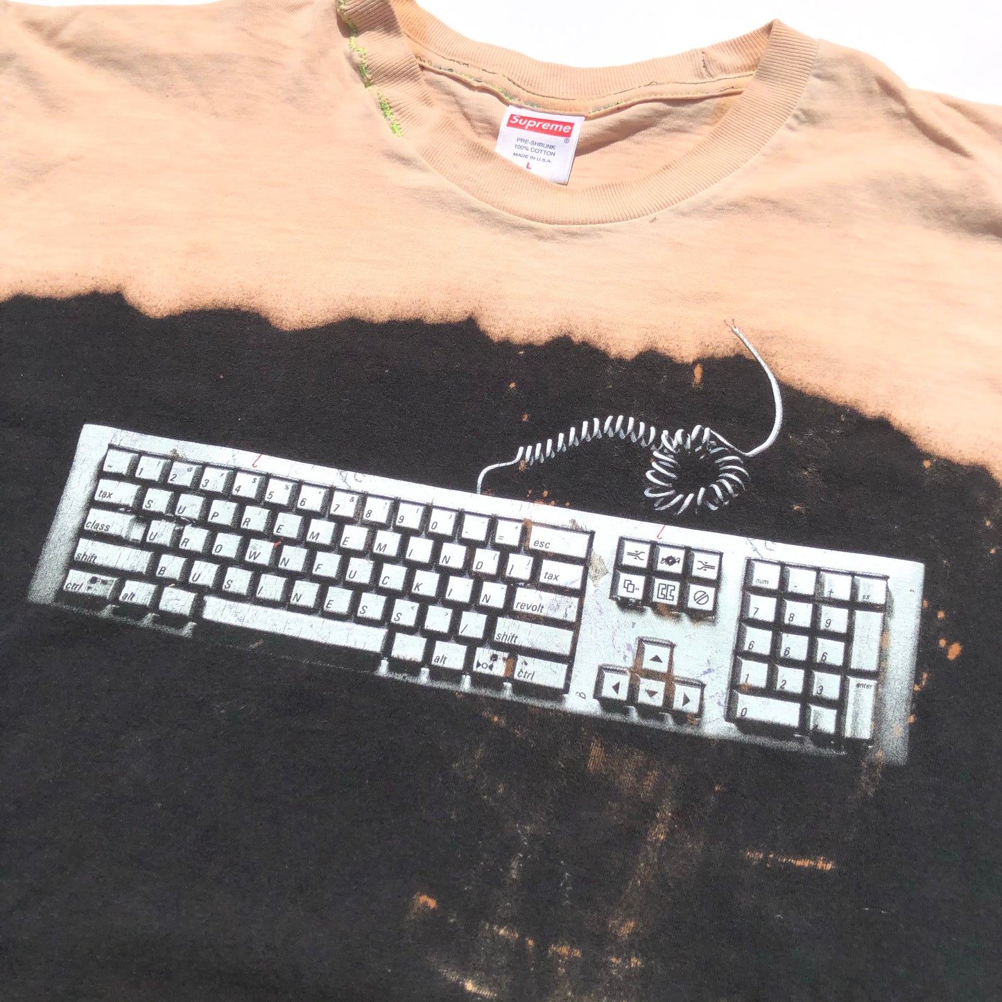Supreme fuck off keyboard bleached tee