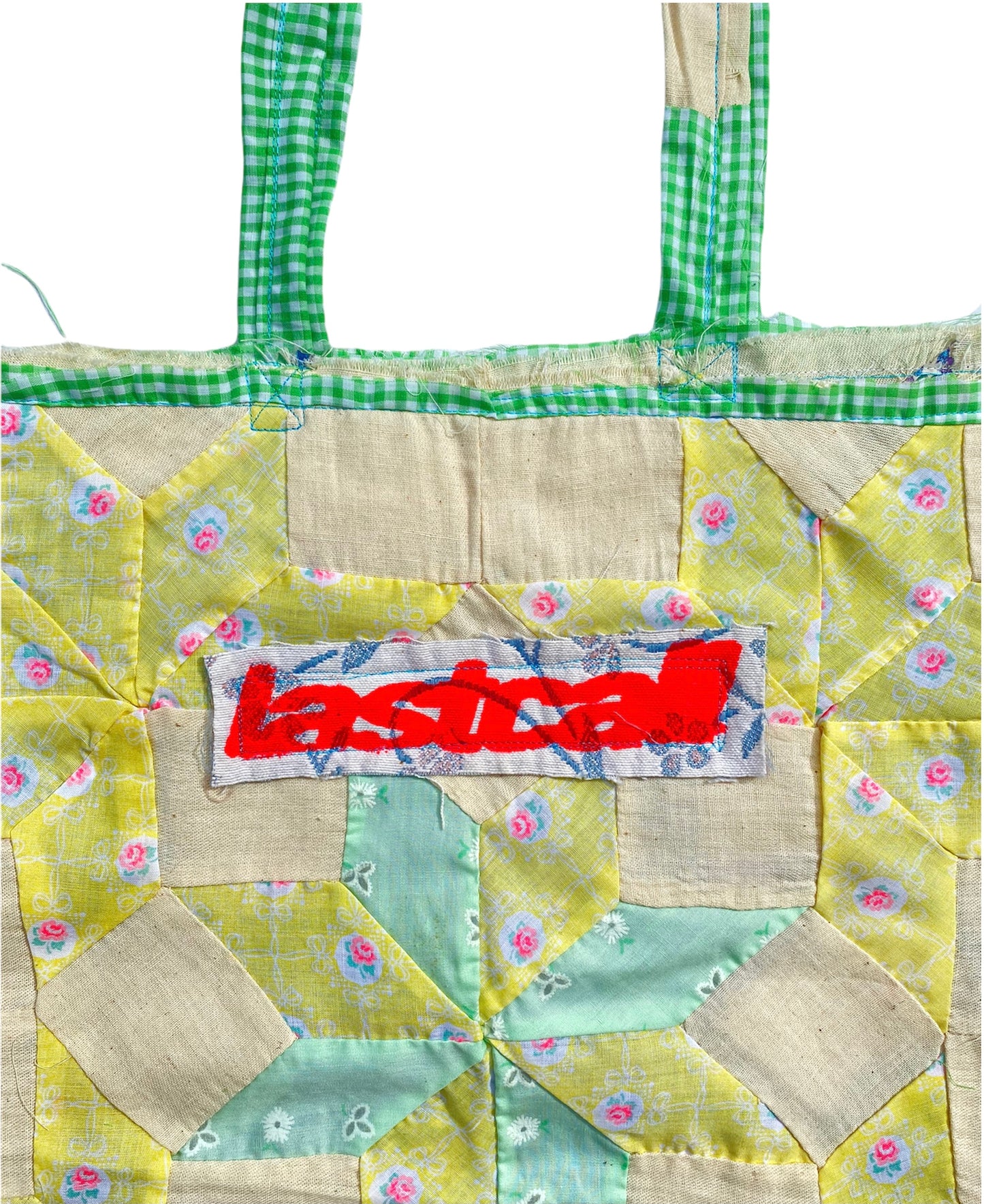 Vtg blanket reversible tote bag