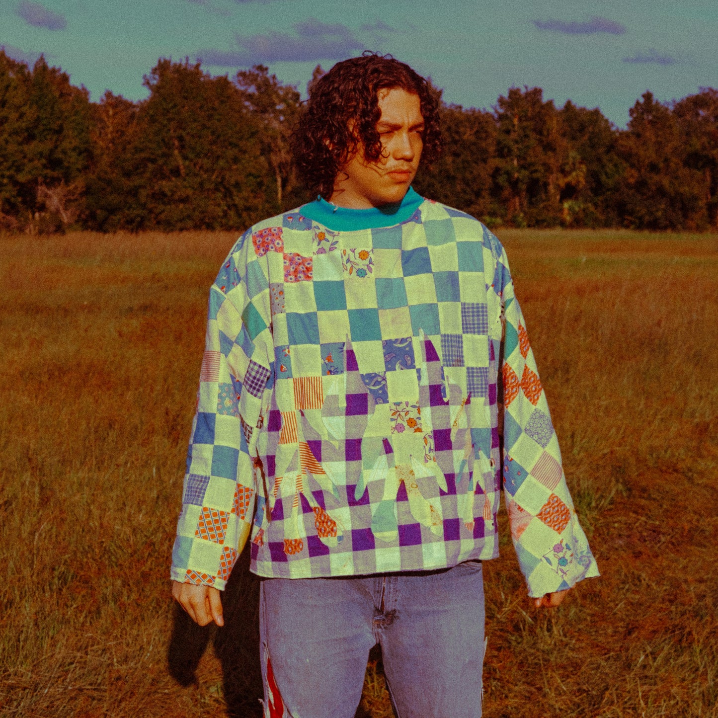 feedback quilt flame sweater