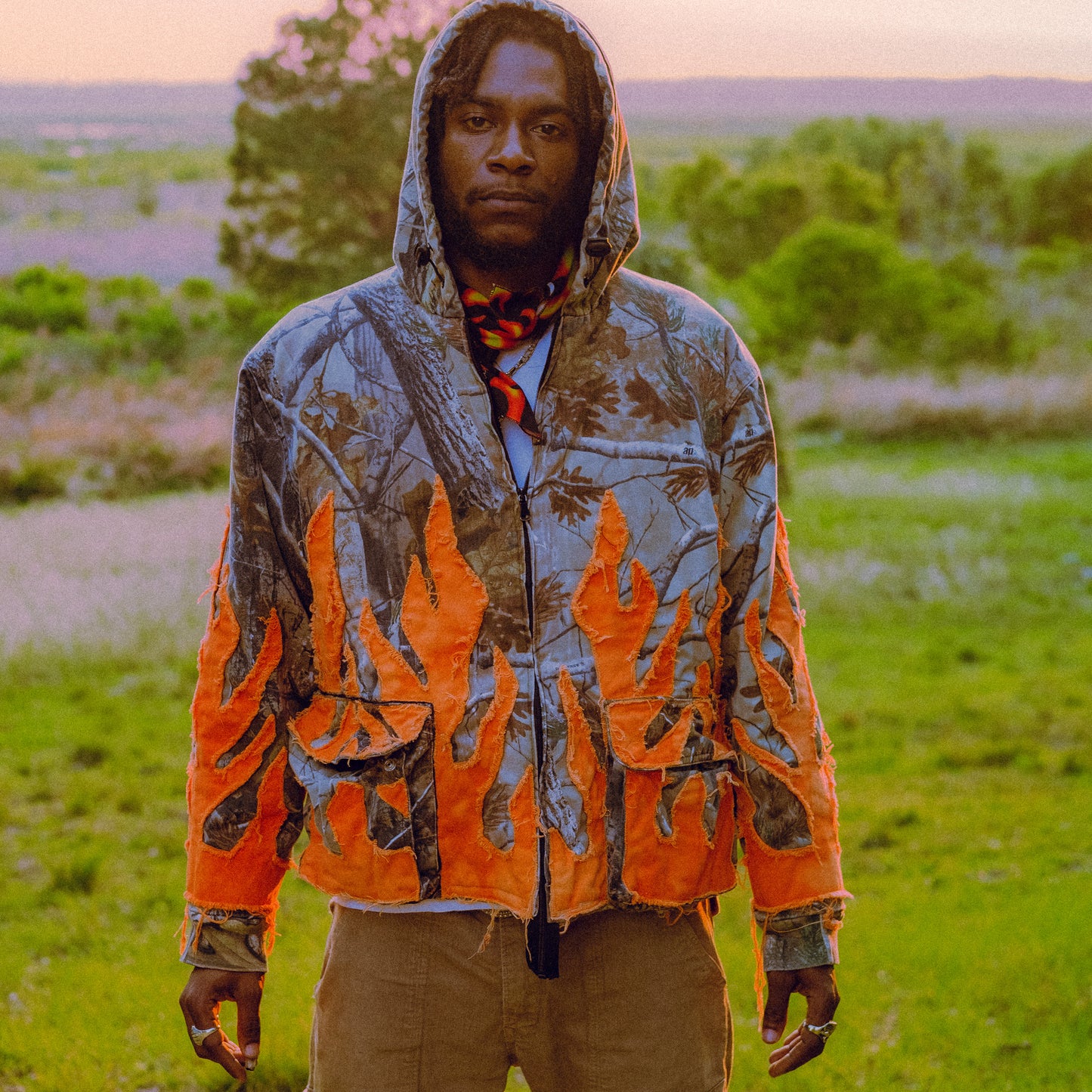 realtree camo flame jacket