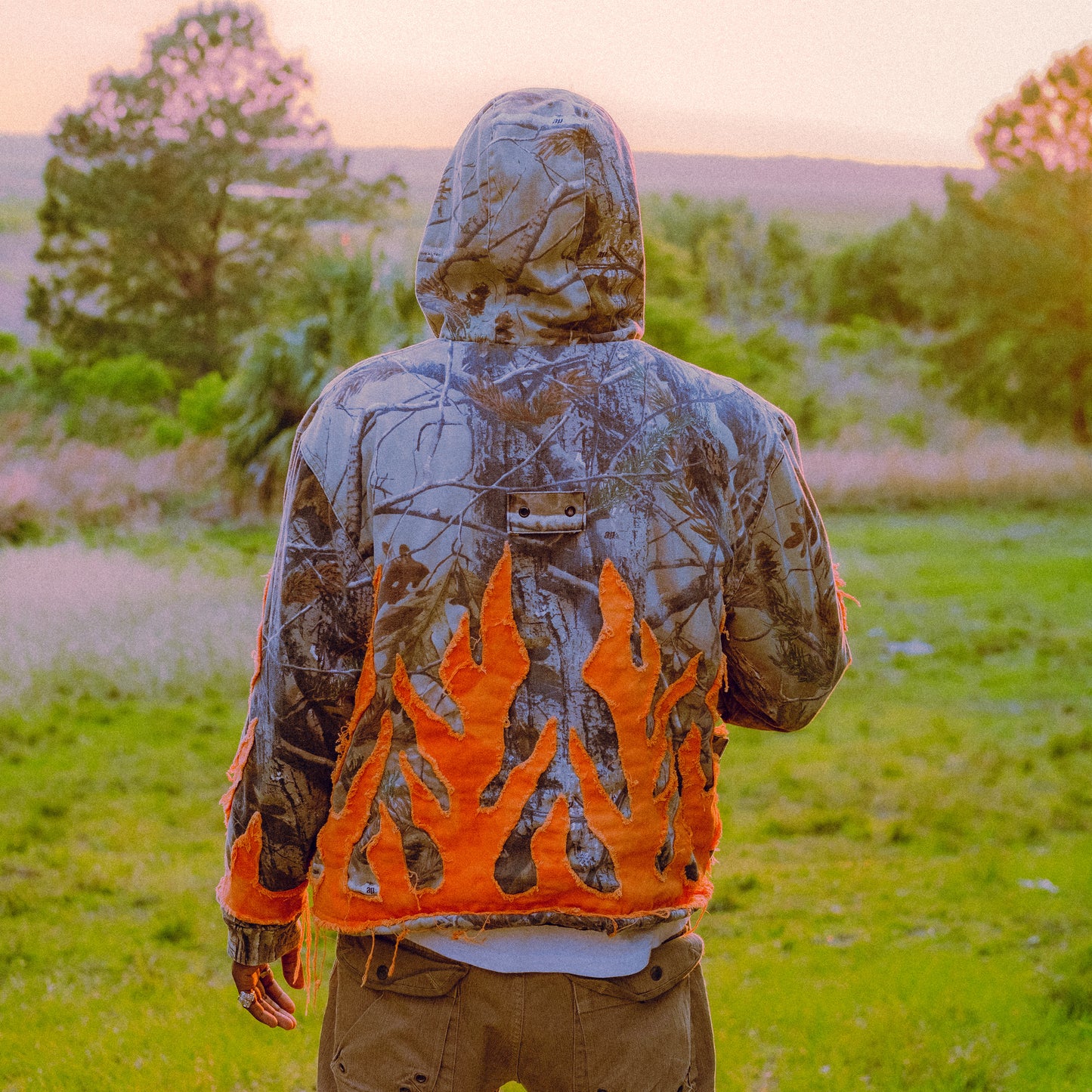 realtree camo flame jacket