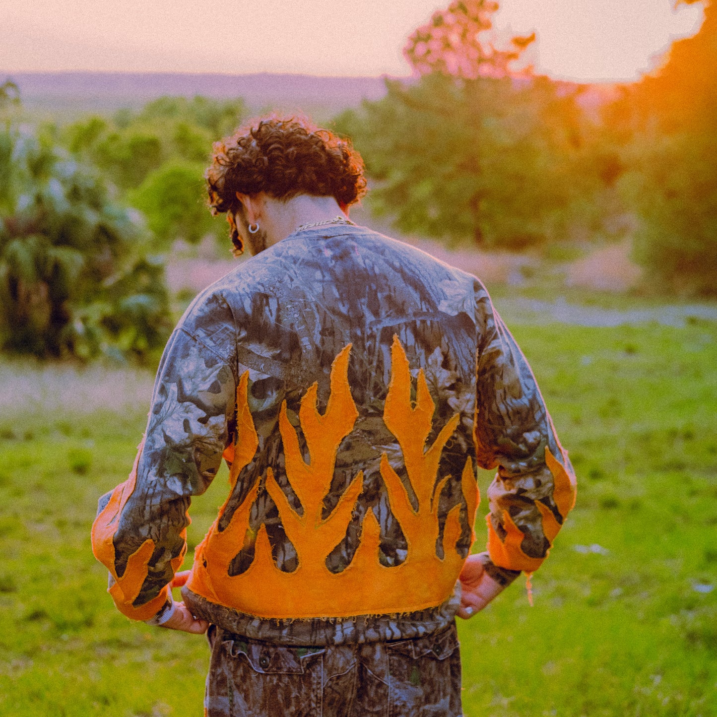 Camo orange flame sweater