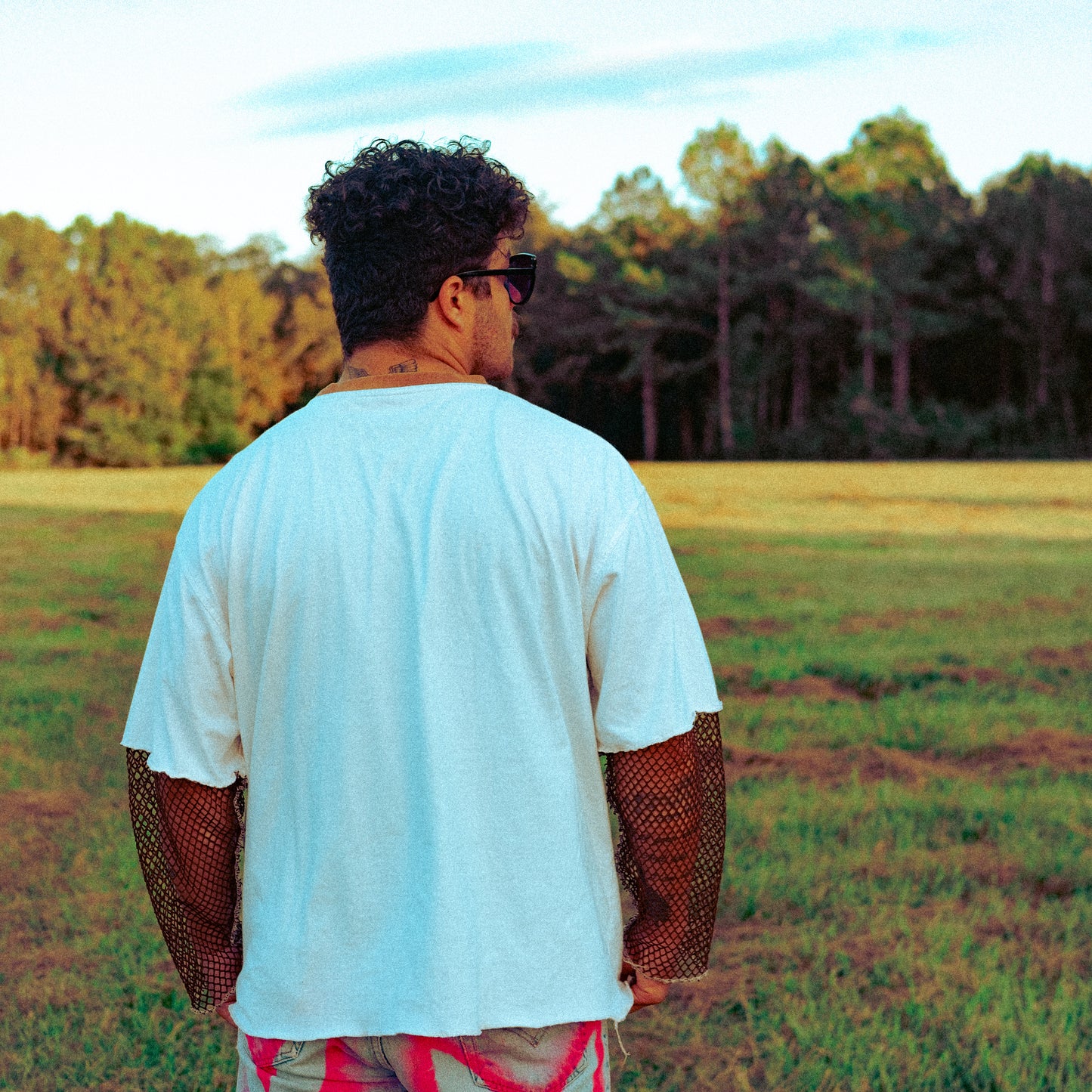 y2k taz net sleeve tee