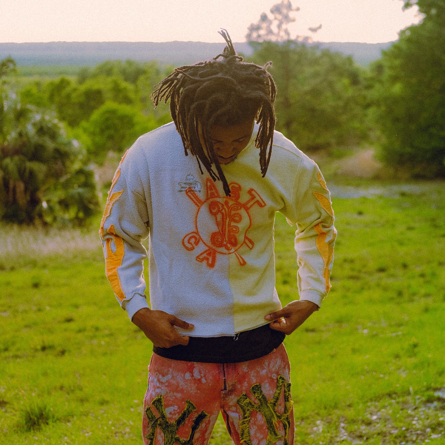 half and half inside out flame sweater 02