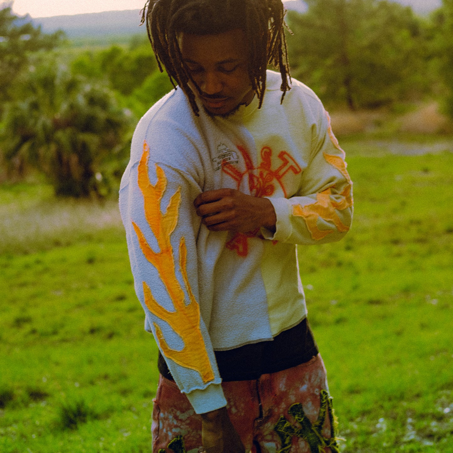 half and half inside out flame sweater 02