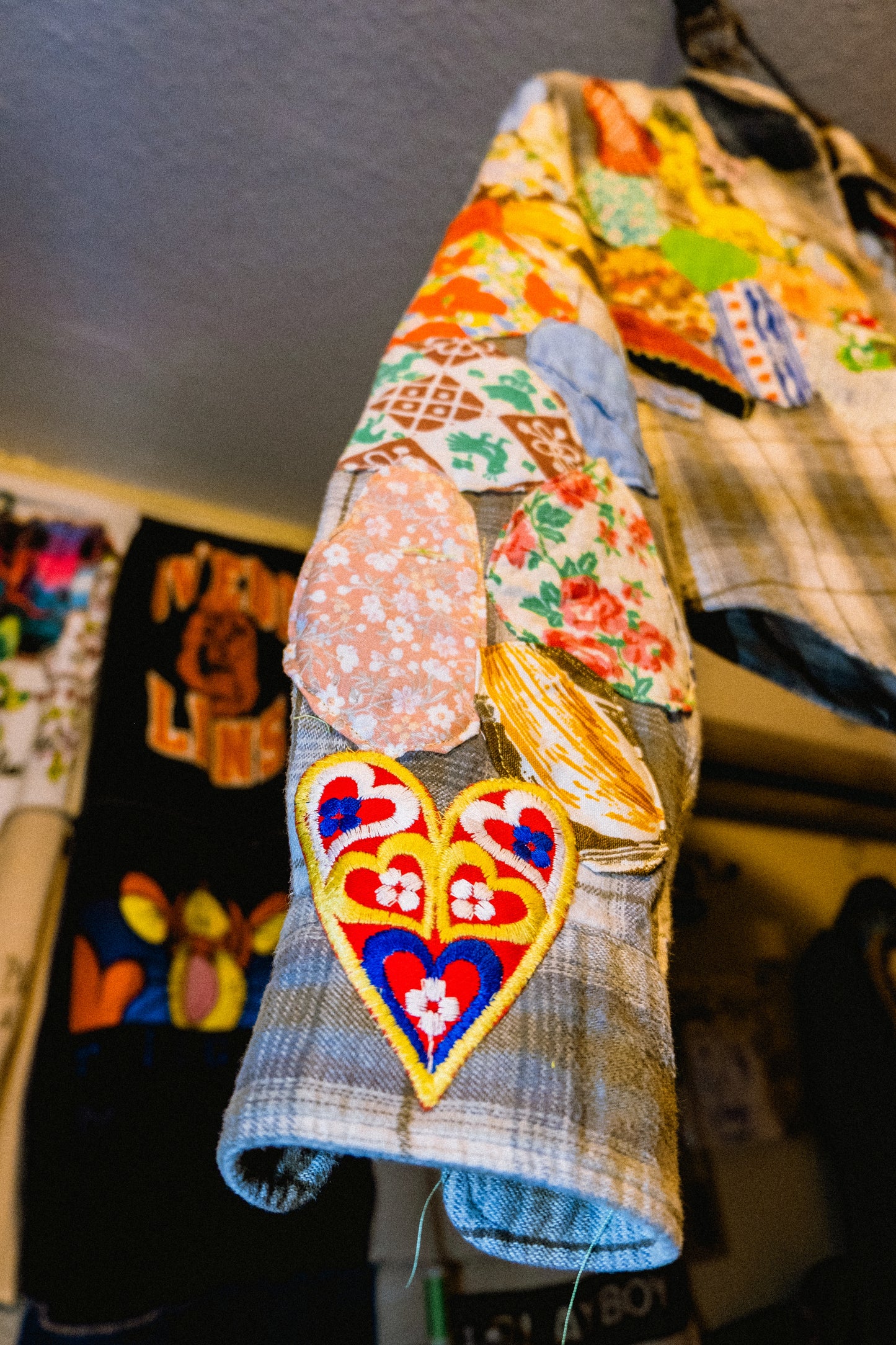 Harley Davidson patched up crop top flannel