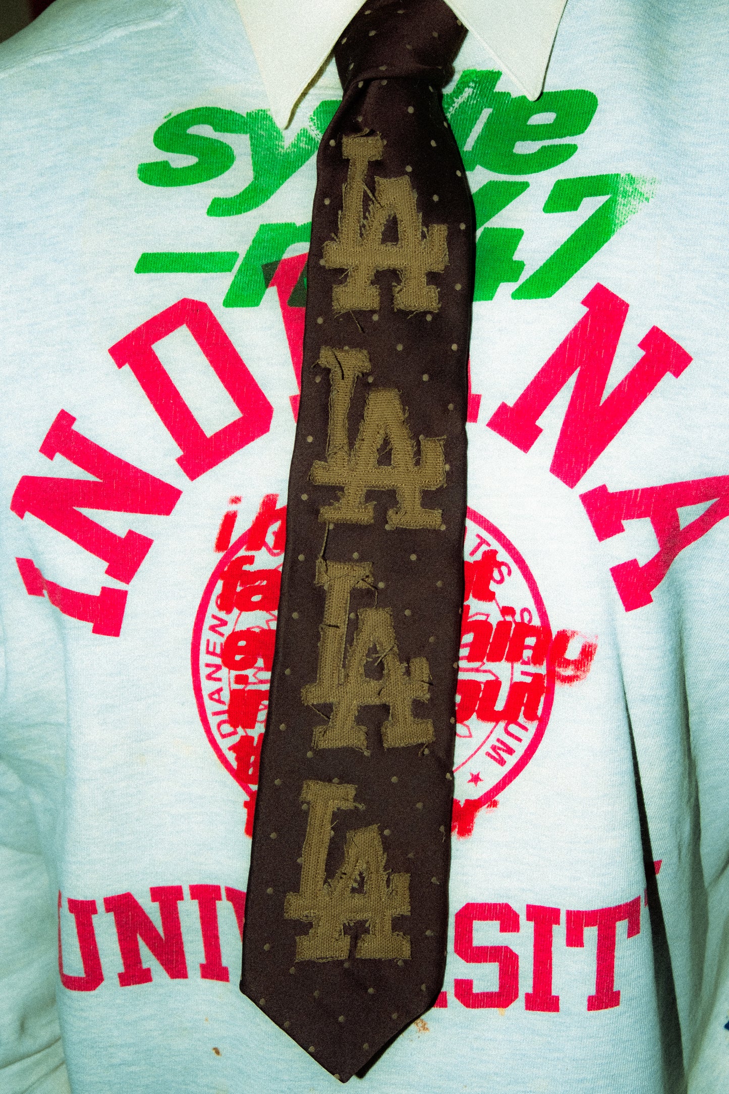 LA dodgers brown patch tie